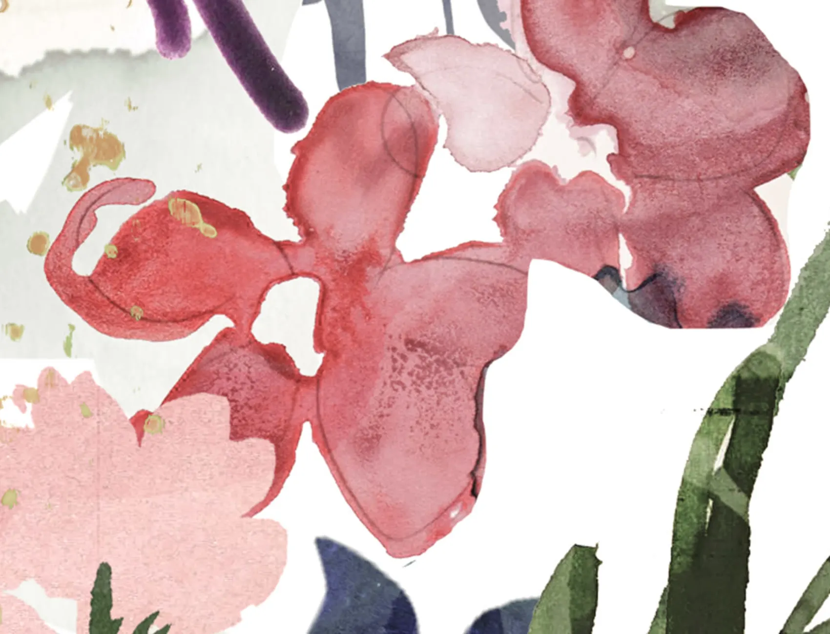 Wildflower pattern in soft pastels
