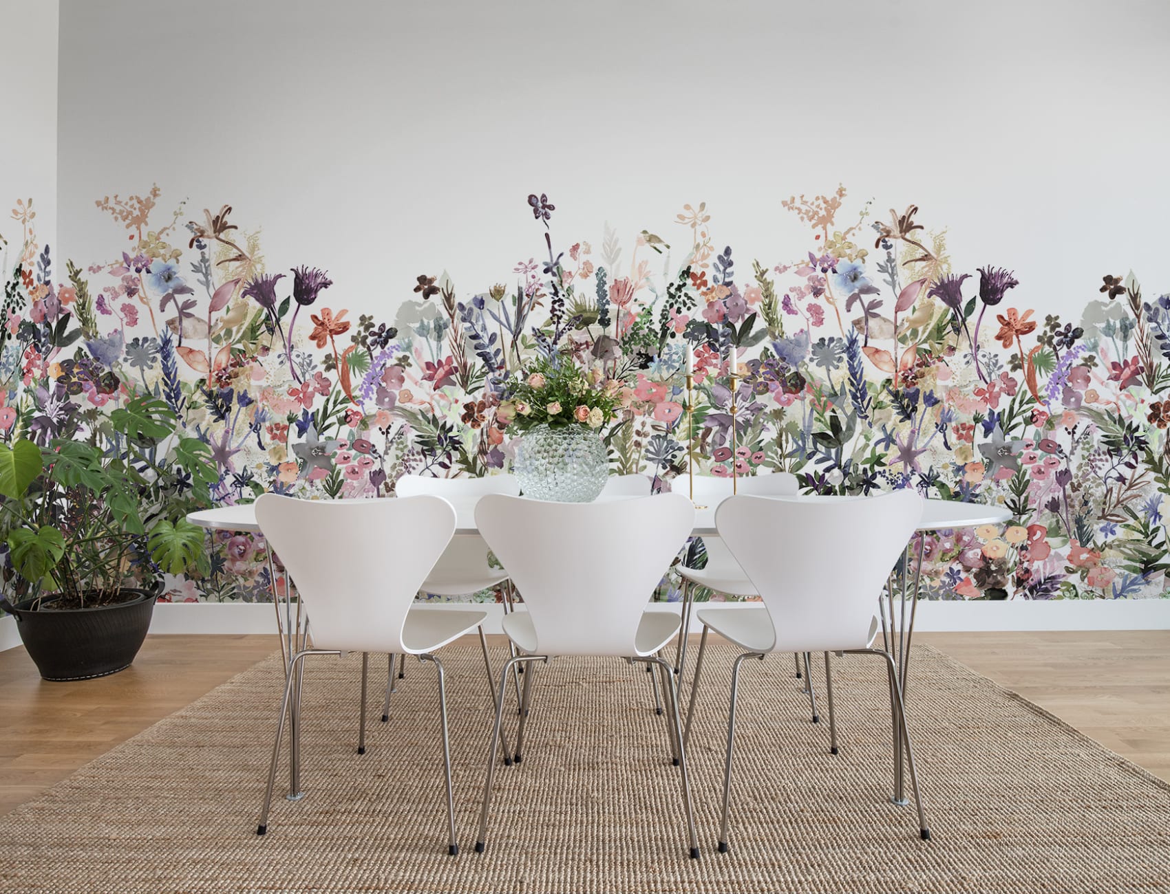 Wildflower pattern in soft pastels