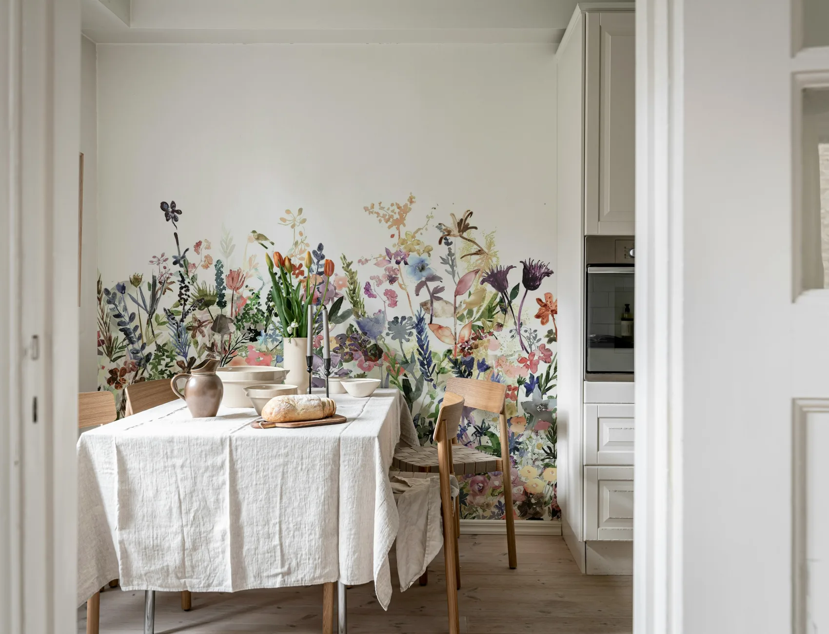 Wildflower pattern in soft pastels