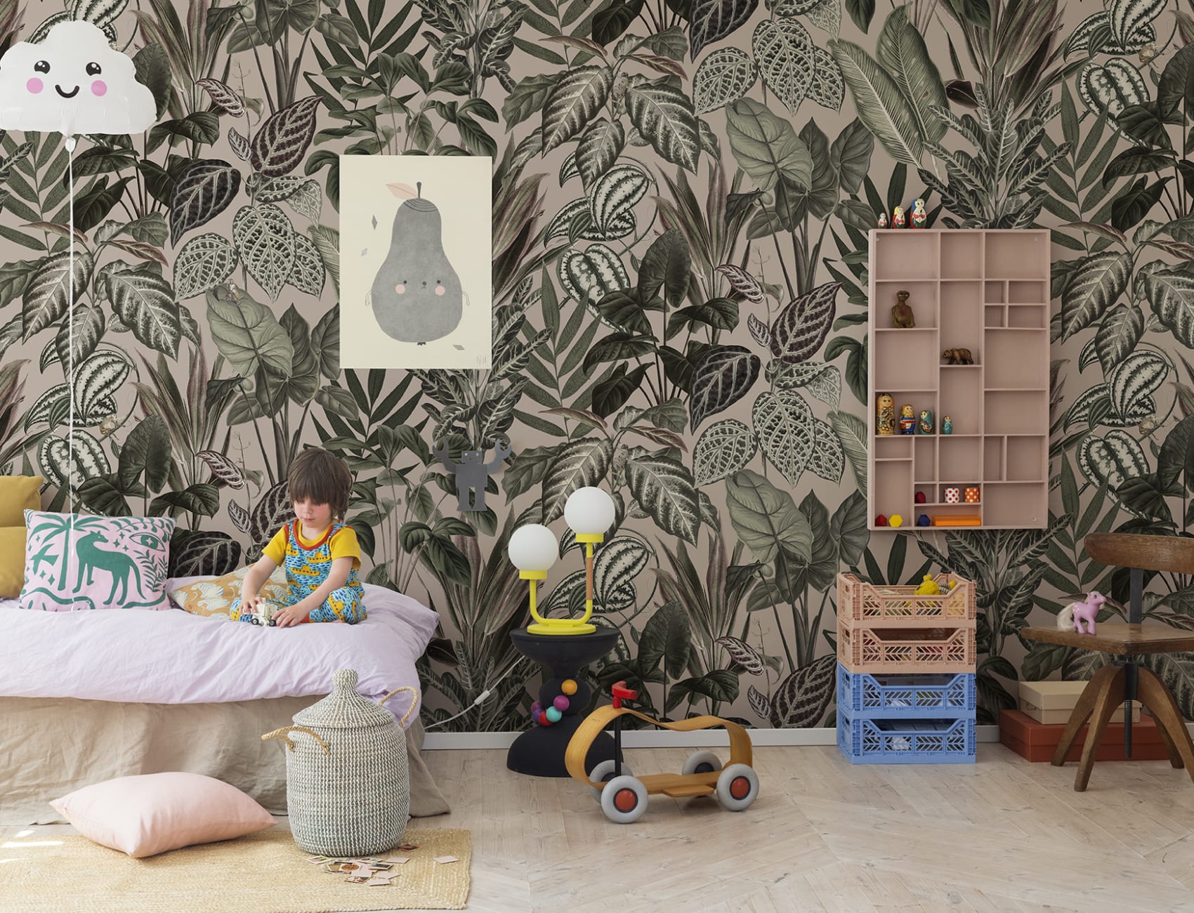 Mischievous Monkeys, Pastel Pink