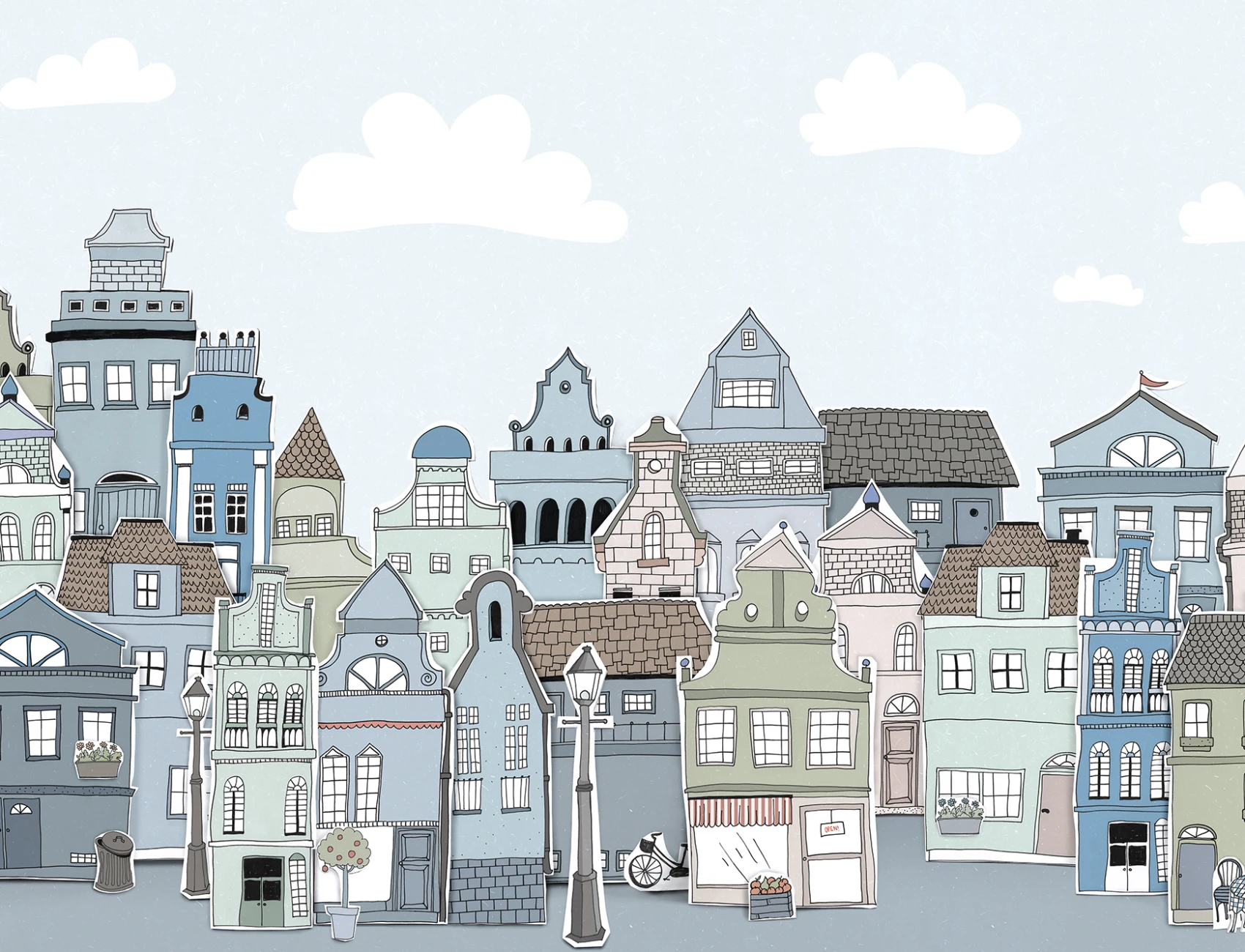 London Houses, Blue