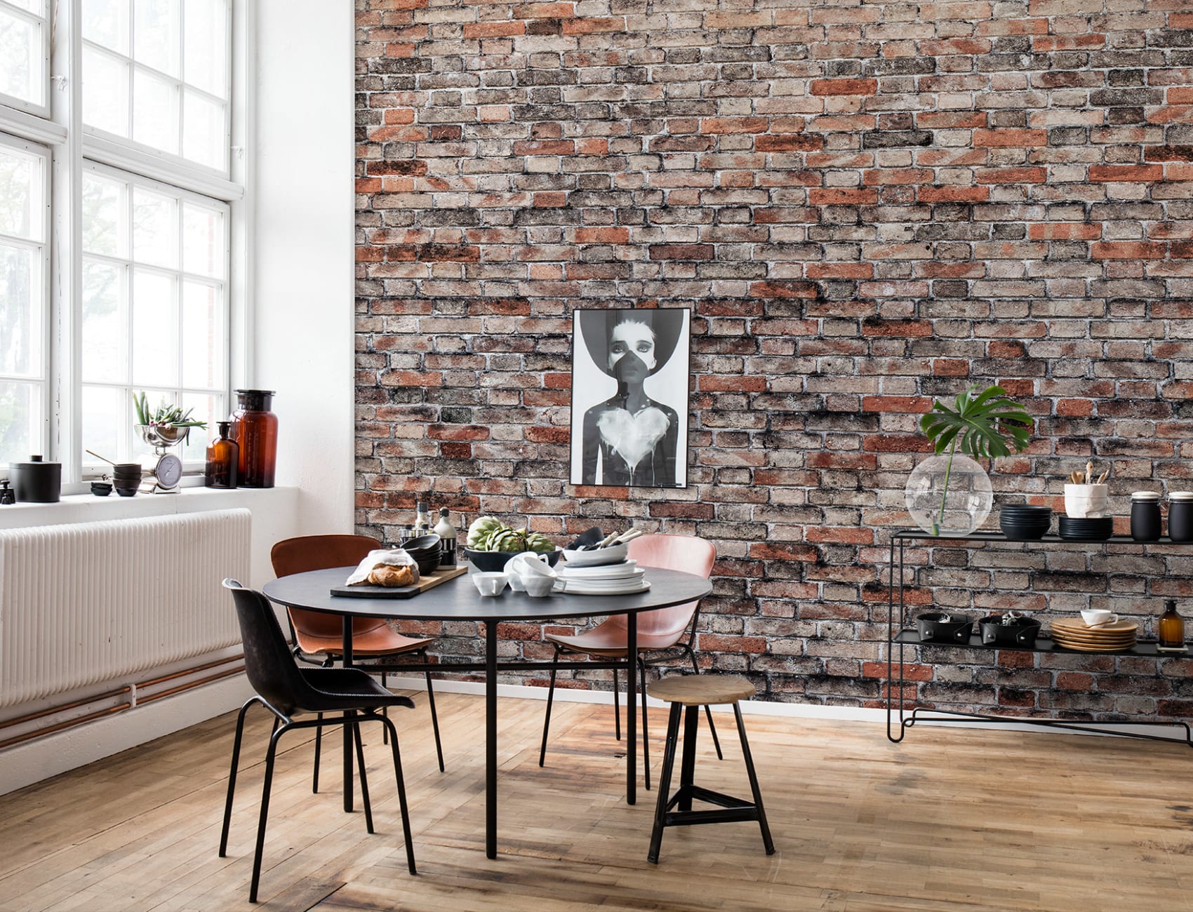Wallpaper looking like a red brick wall