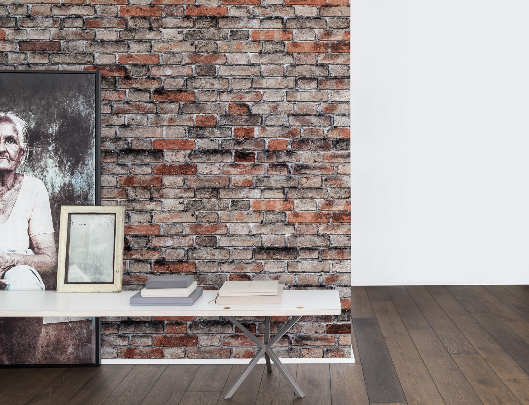 Wallpaper looking like a red brick wall