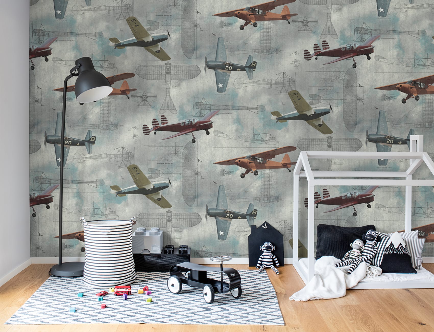 Nostalgic aero wall mural
