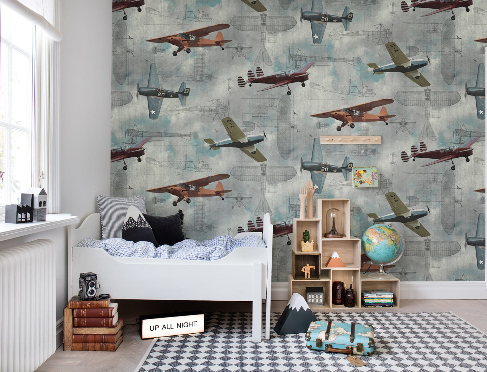 Nostalgic aero wall mural