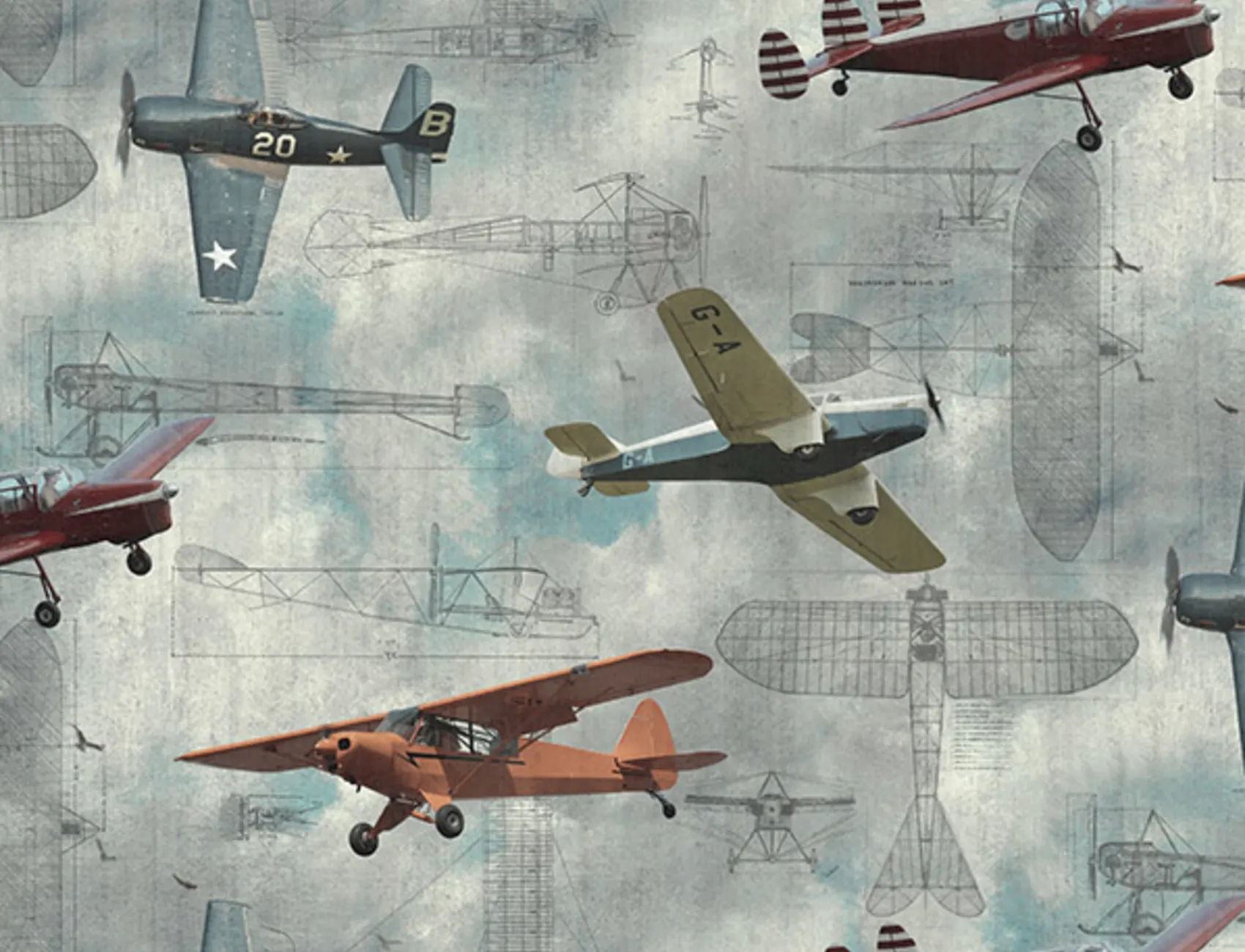Nostalgic aero wall mural