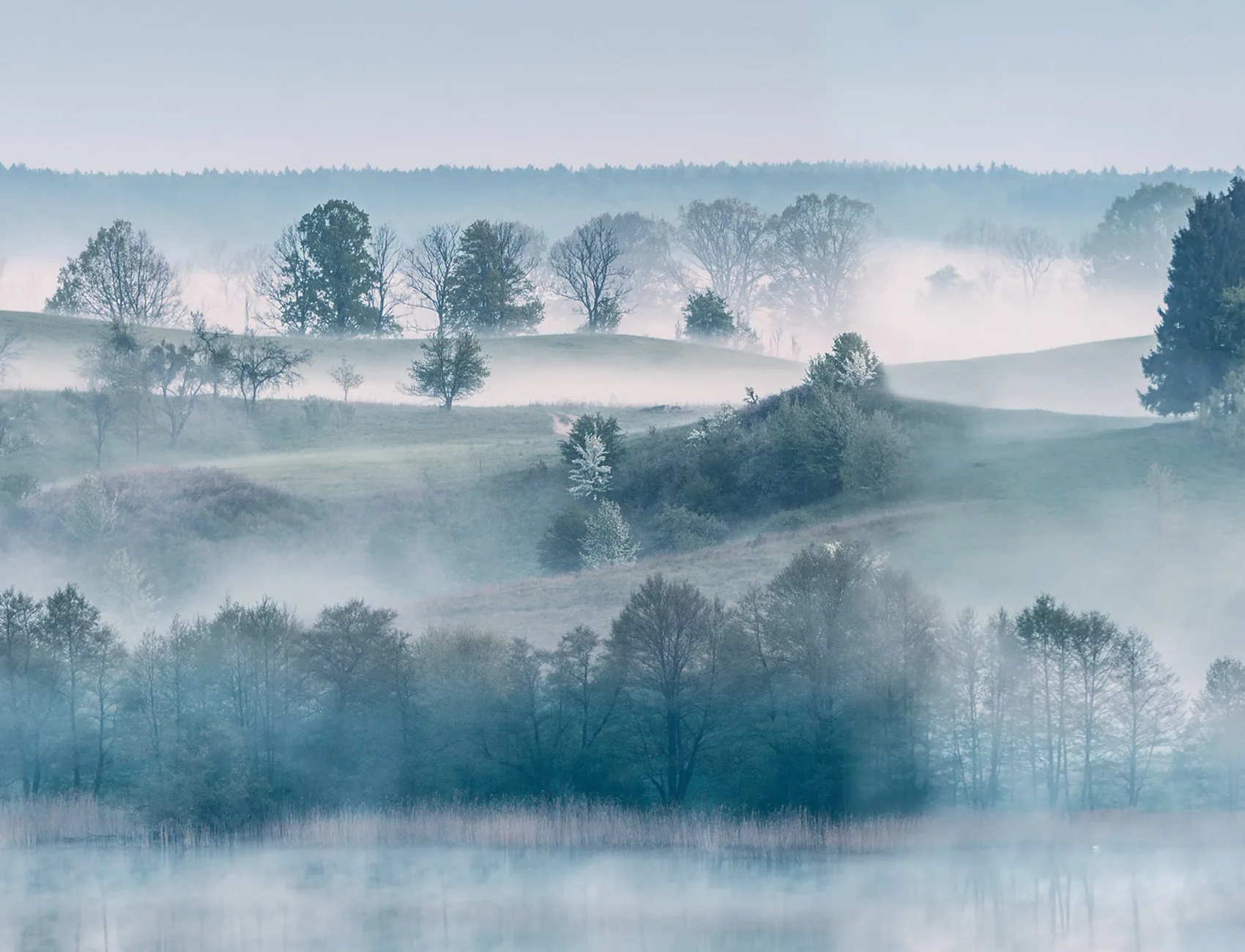 L'alba in morbidi pastelli - un magnifico disegno murale