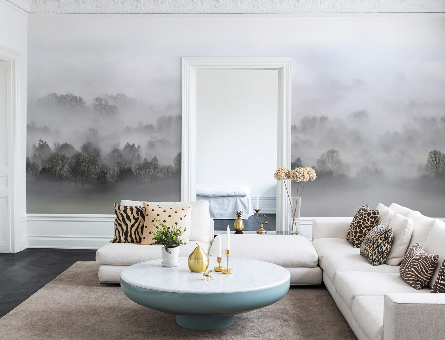 Misty morning wall mural design