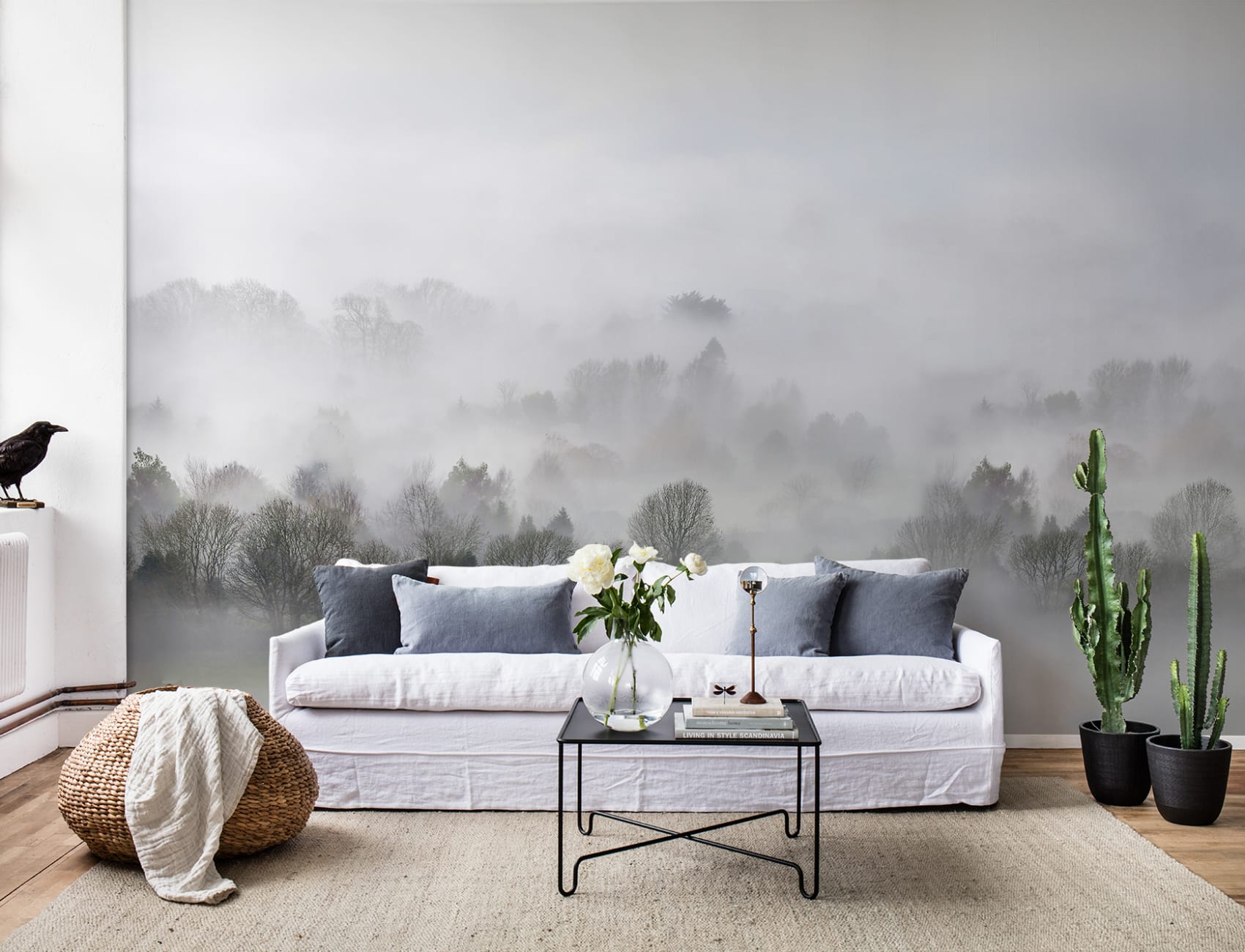Misty morning wall mural design