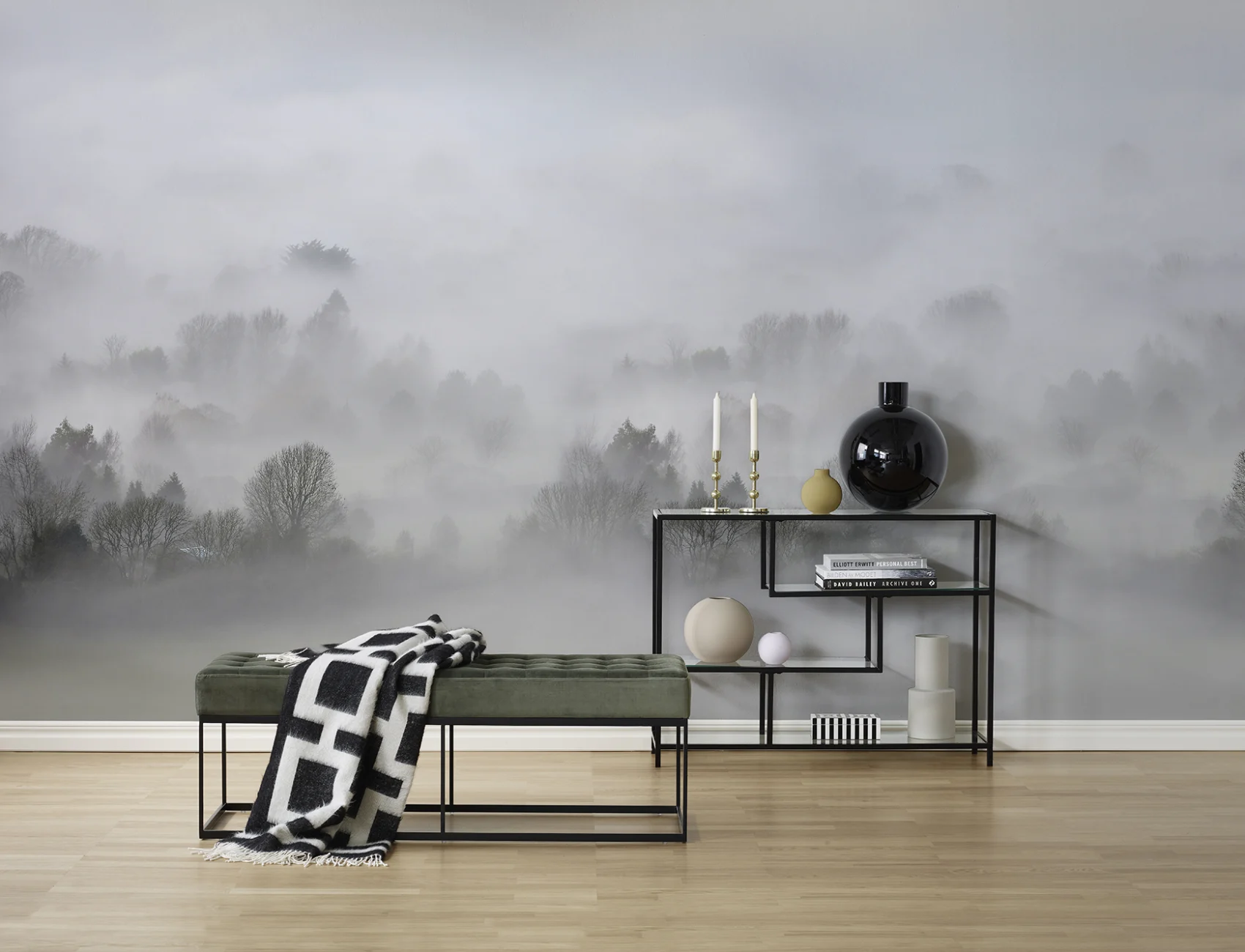 Misty morning wall mural design