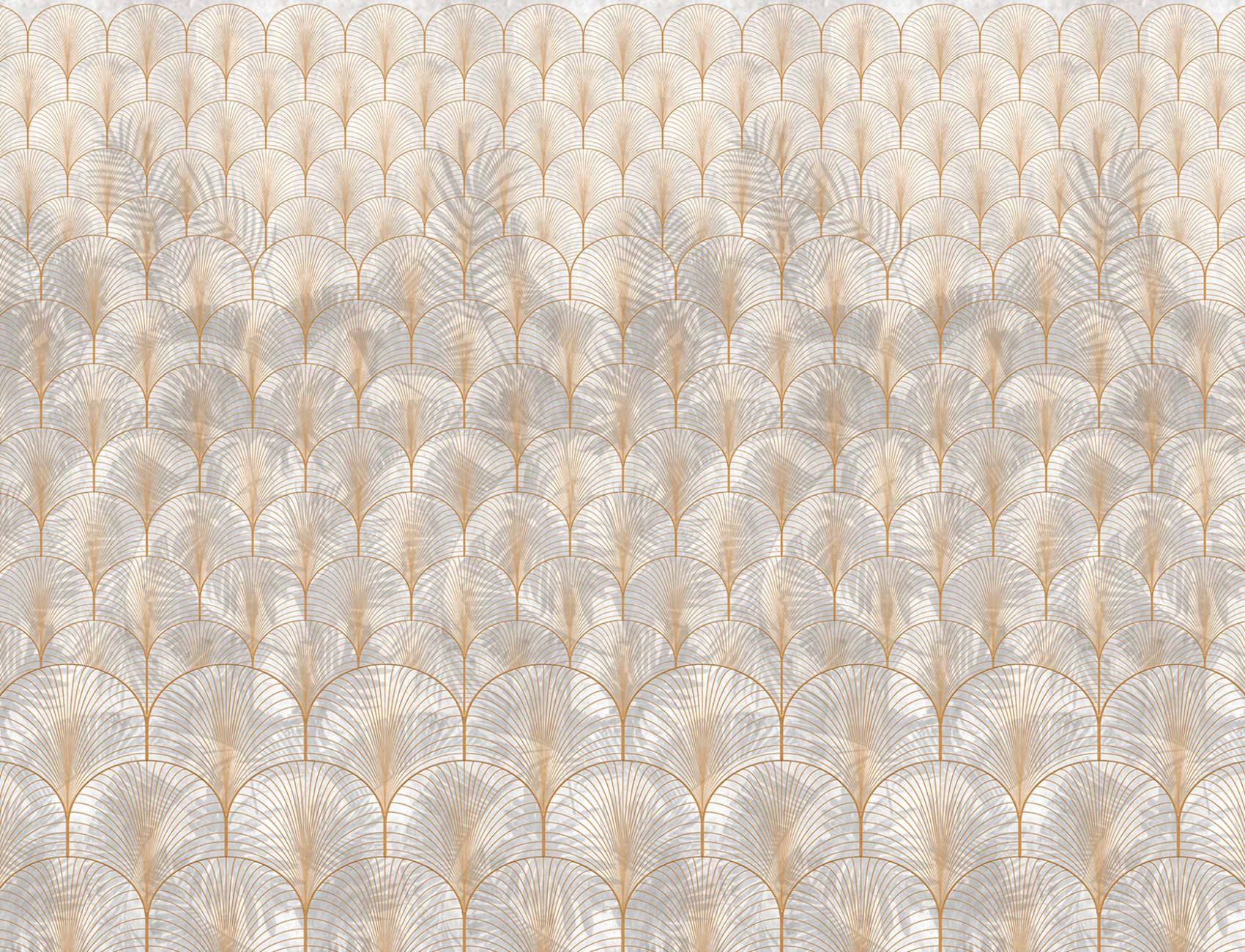 Elegant art deco-tapet med palmeblader