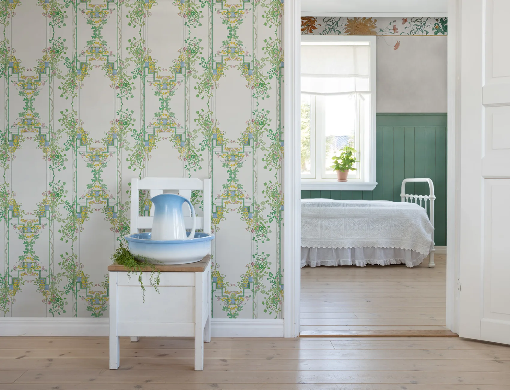 One of Karin Larsson’s unique furniture pieces turned into wallpaper