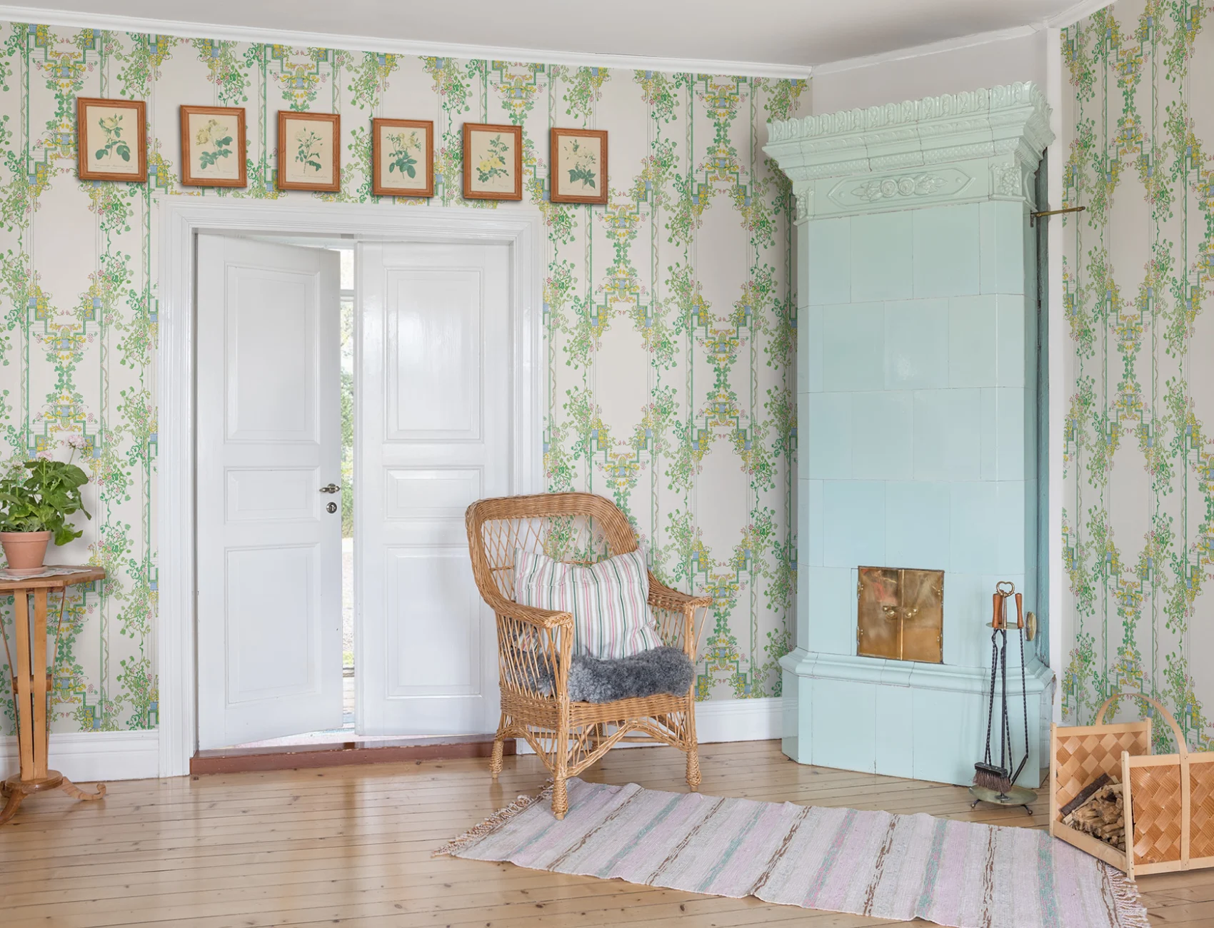 One of Karin Larsson’s unique furniture pieces turned into wallpaper