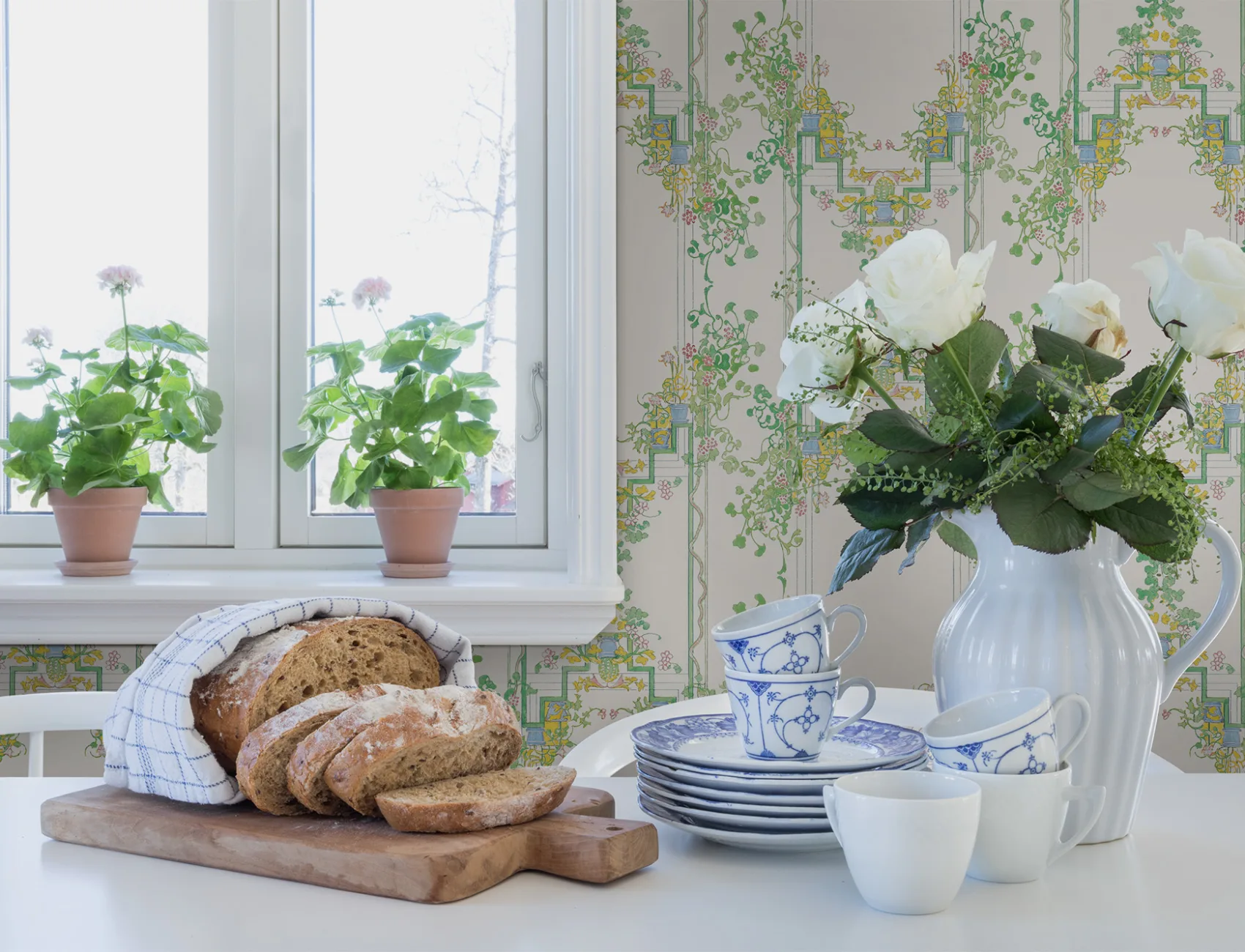 One of Karin Larsson’s unique furniture pieces turned into wallpaper