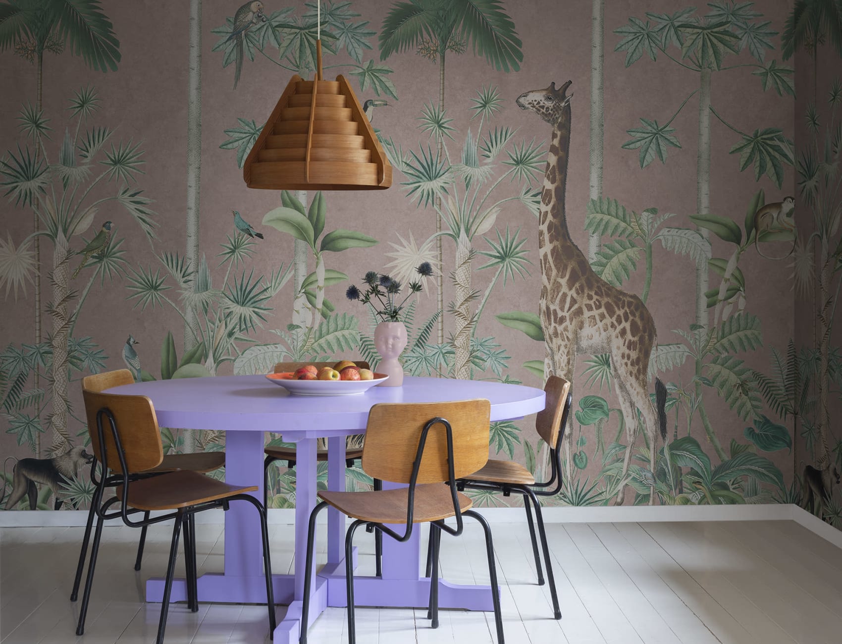 Giraffes Stroll, Pink