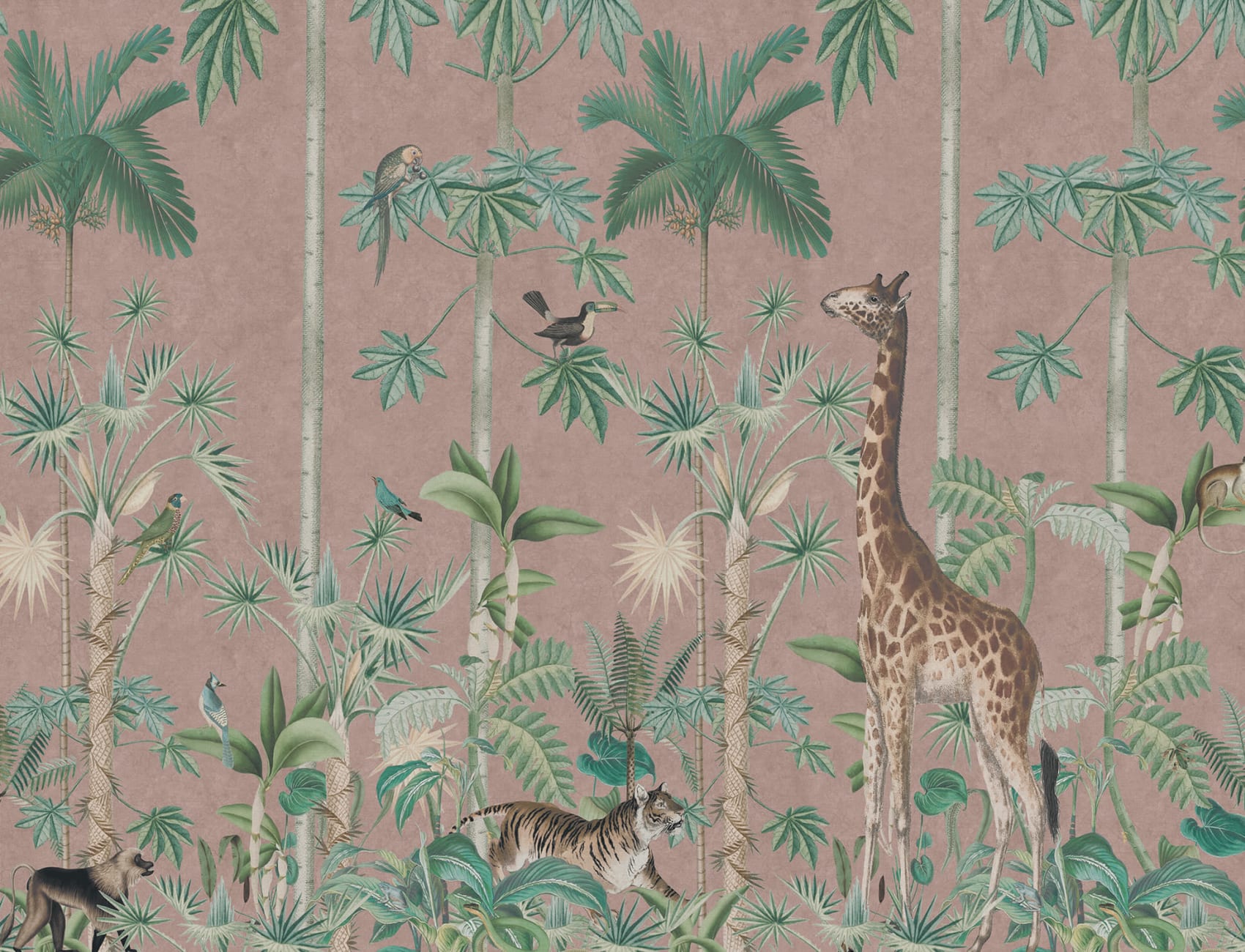 Giraffes Stroll, Pink