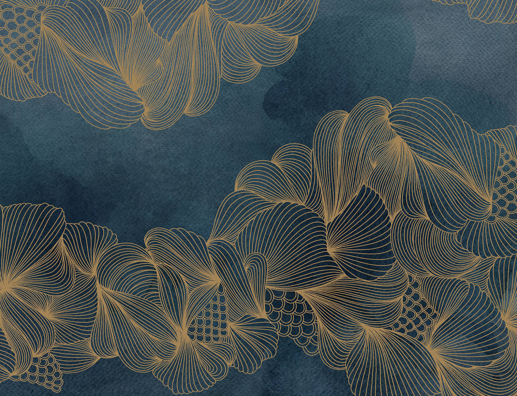 Wall mural with gold details