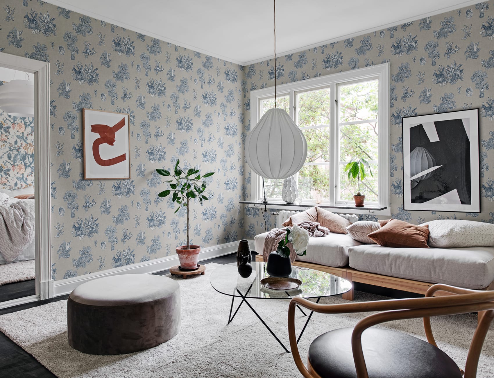 Eine klassische und zugleich moderne Toile-Tapete