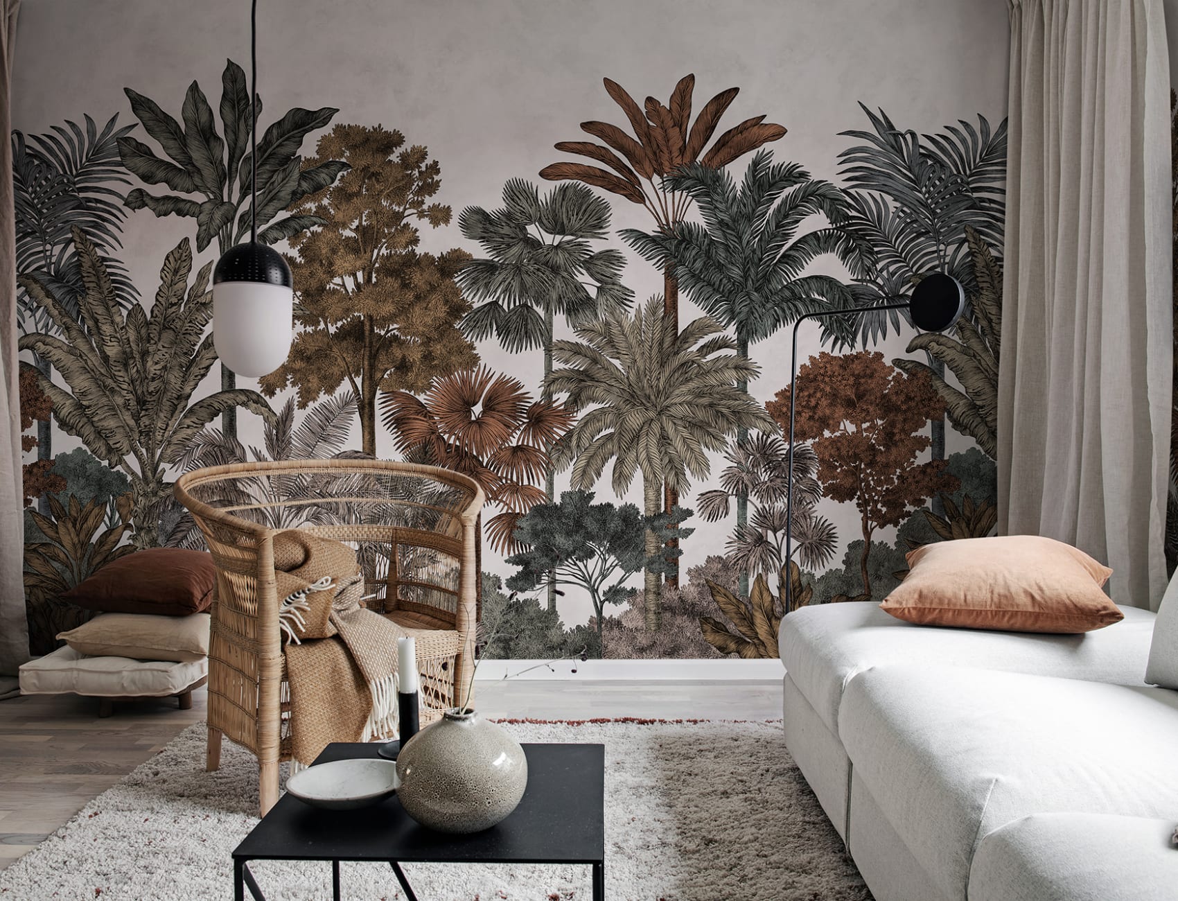 Tropical jungle wall mural