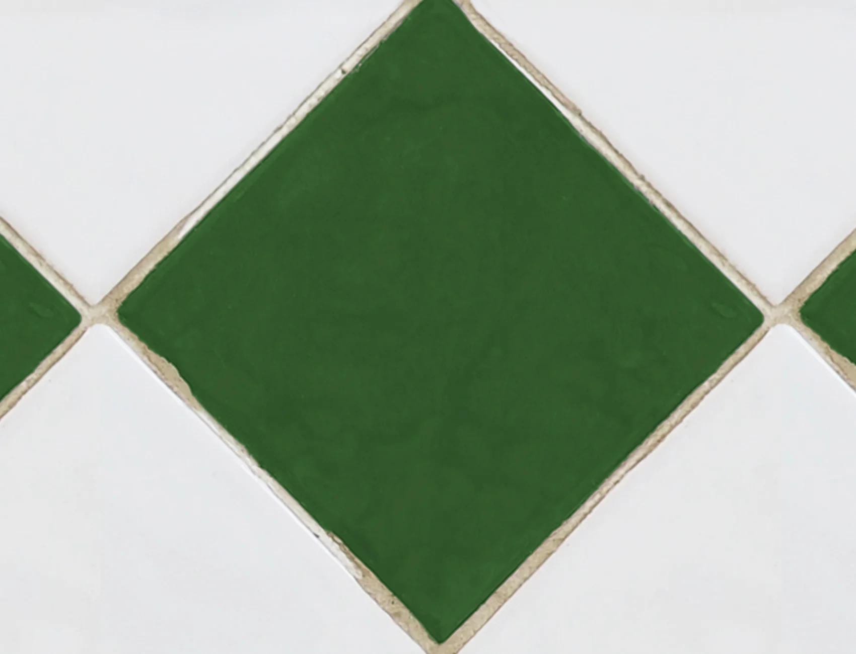 Checkered Tiles, White & Green
