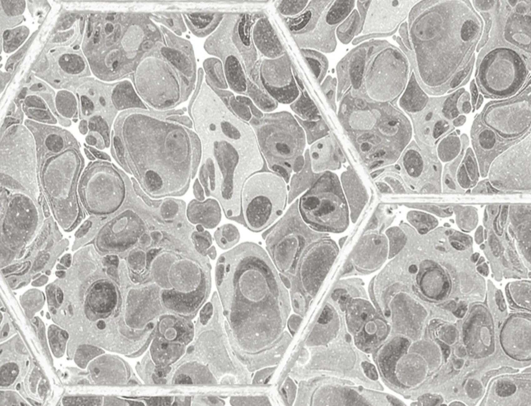 Marbled Hexagon Tiles, Gray