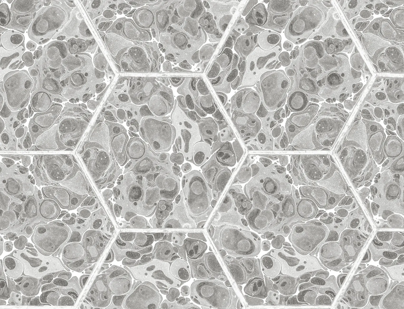Marbled Hexagon Tiles, Gray