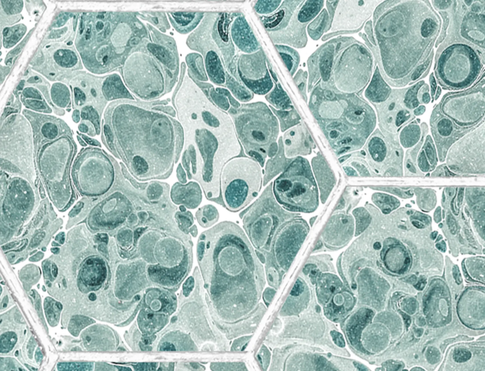 Marbled Hexagon Tiles, Green