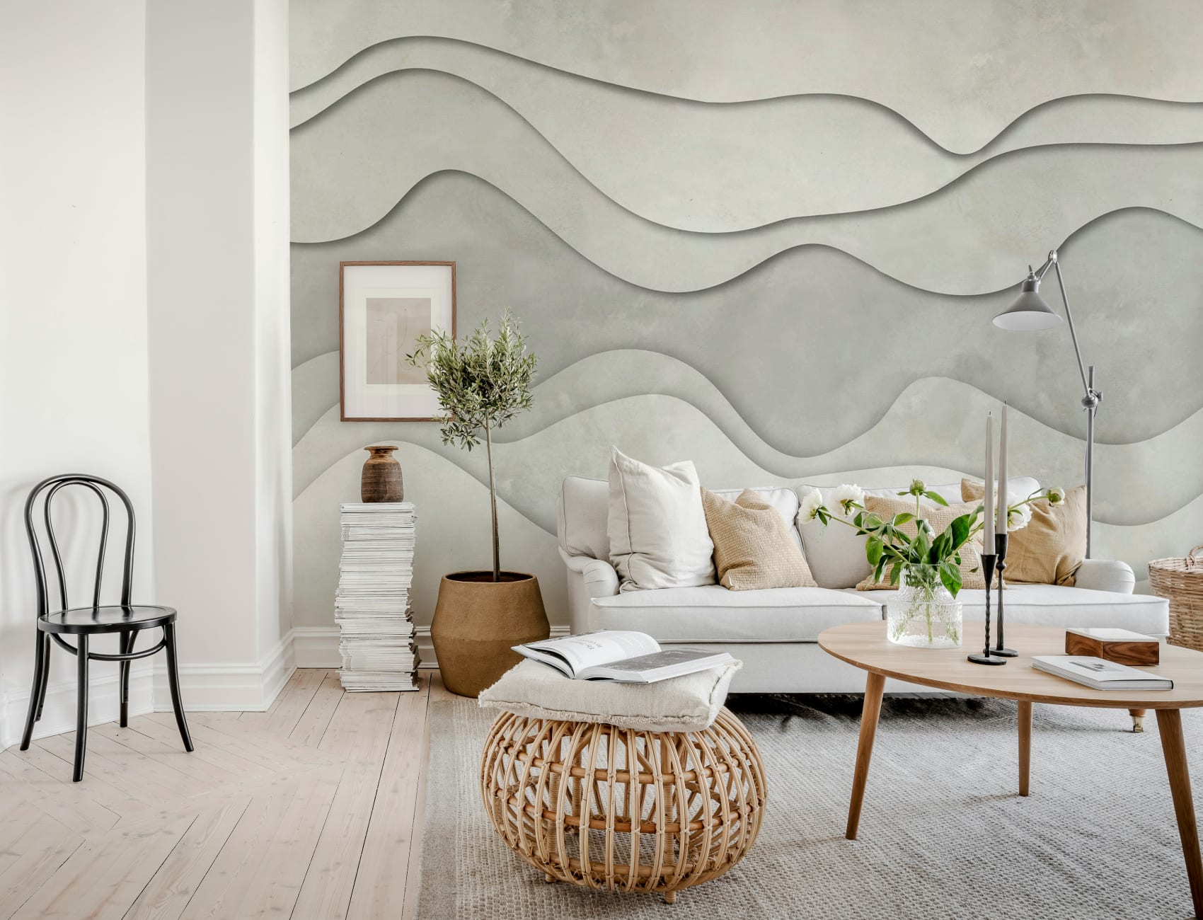 3D Wave, White