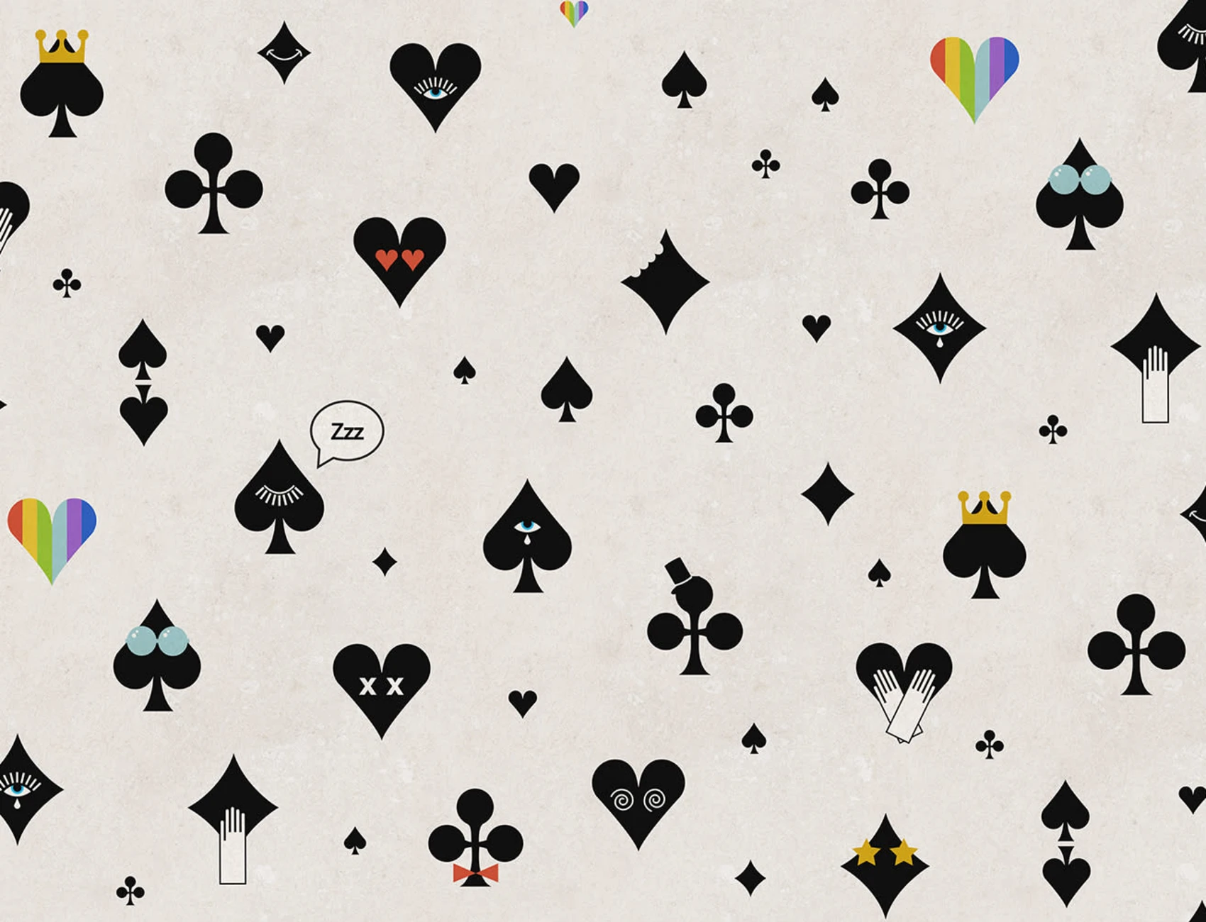 Black and white poker print wall mural