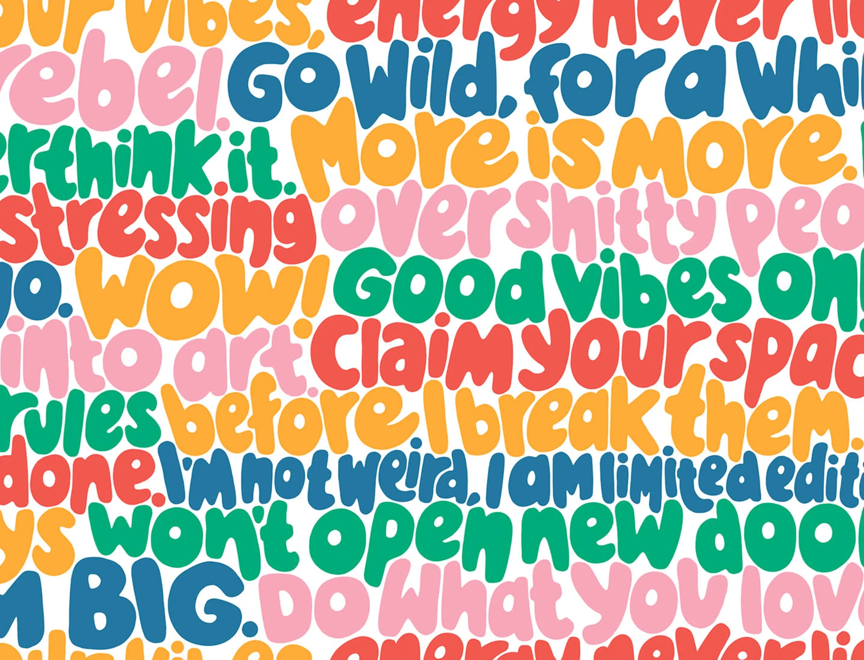 Papier peint avec typographie audacieuse