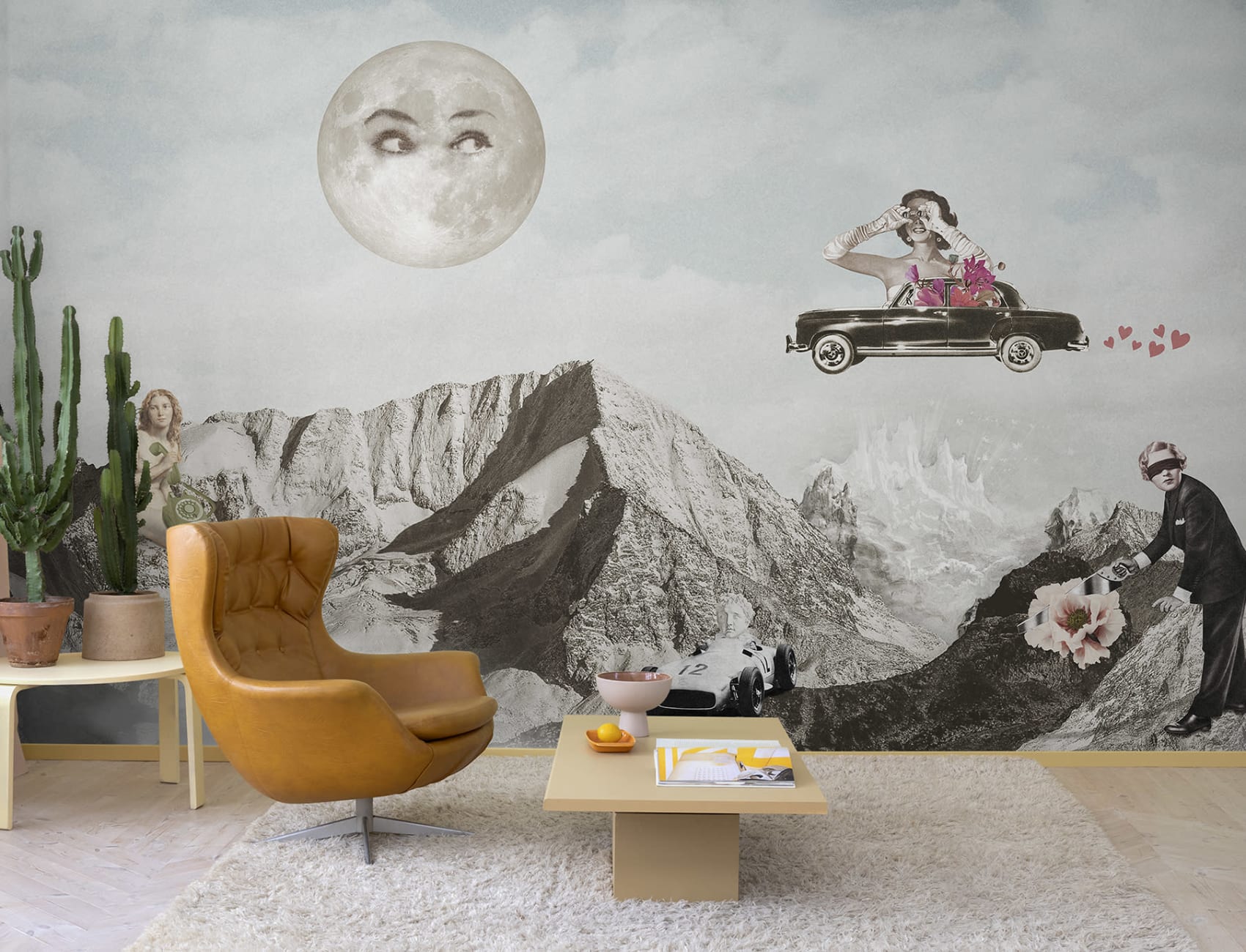 Vintage style retro wallpaper