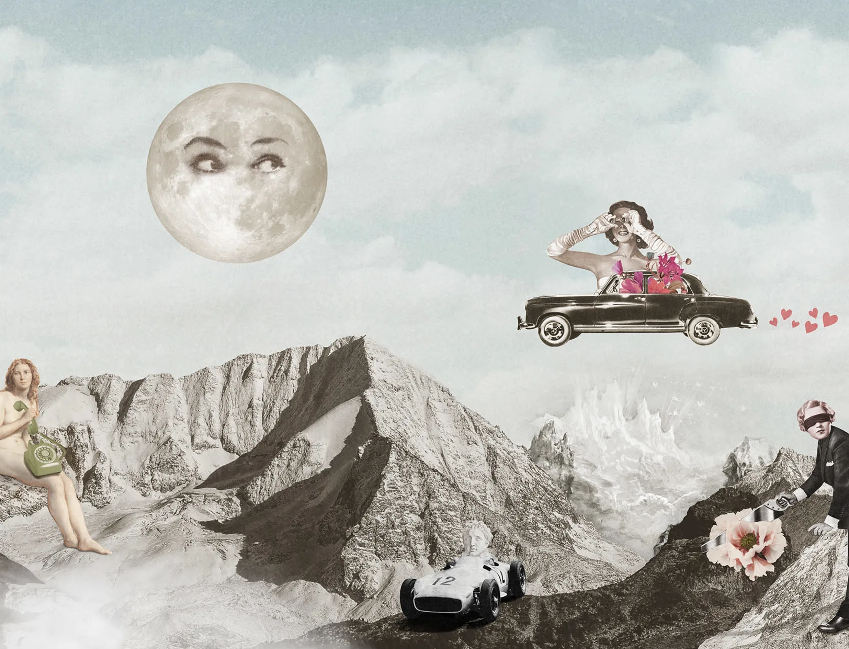 Vintage style retro wallpaper