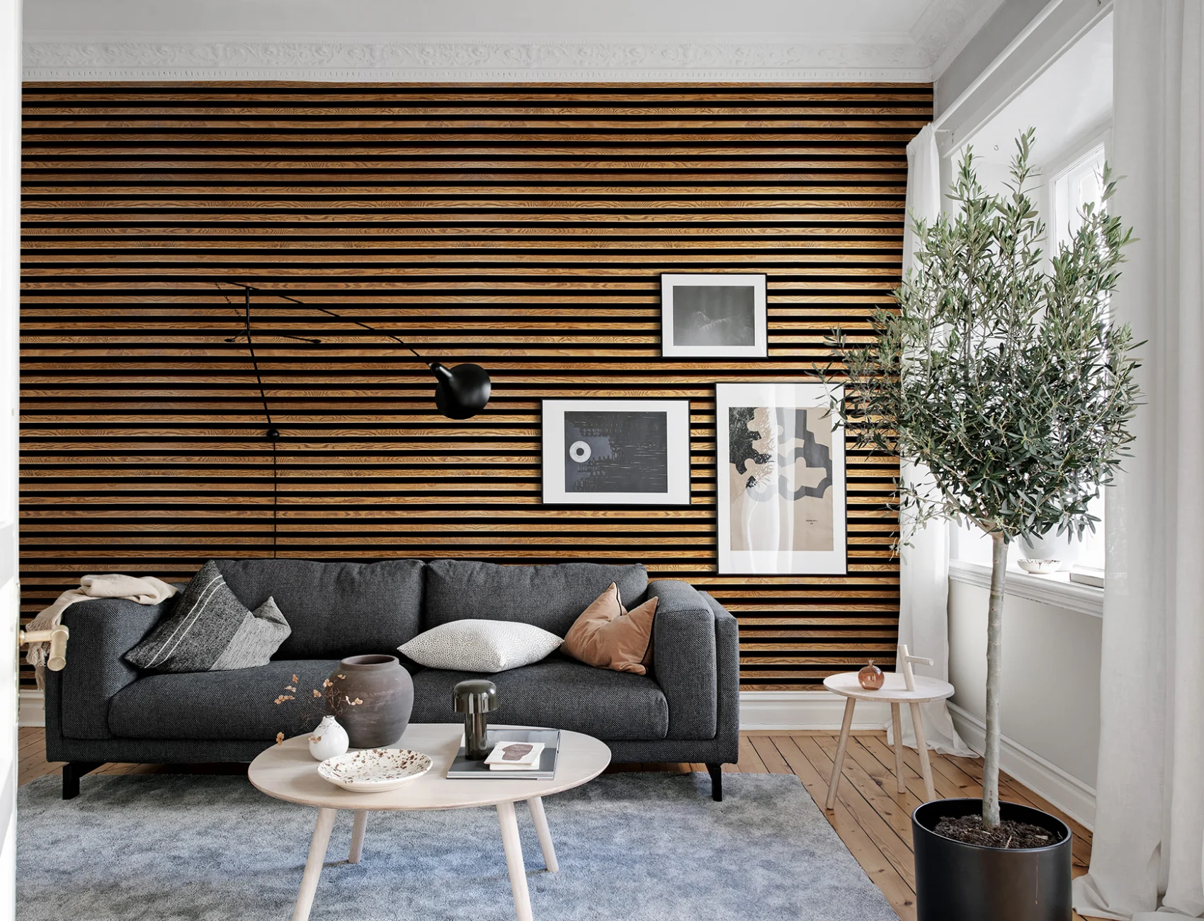 Horizontal wood wall panels