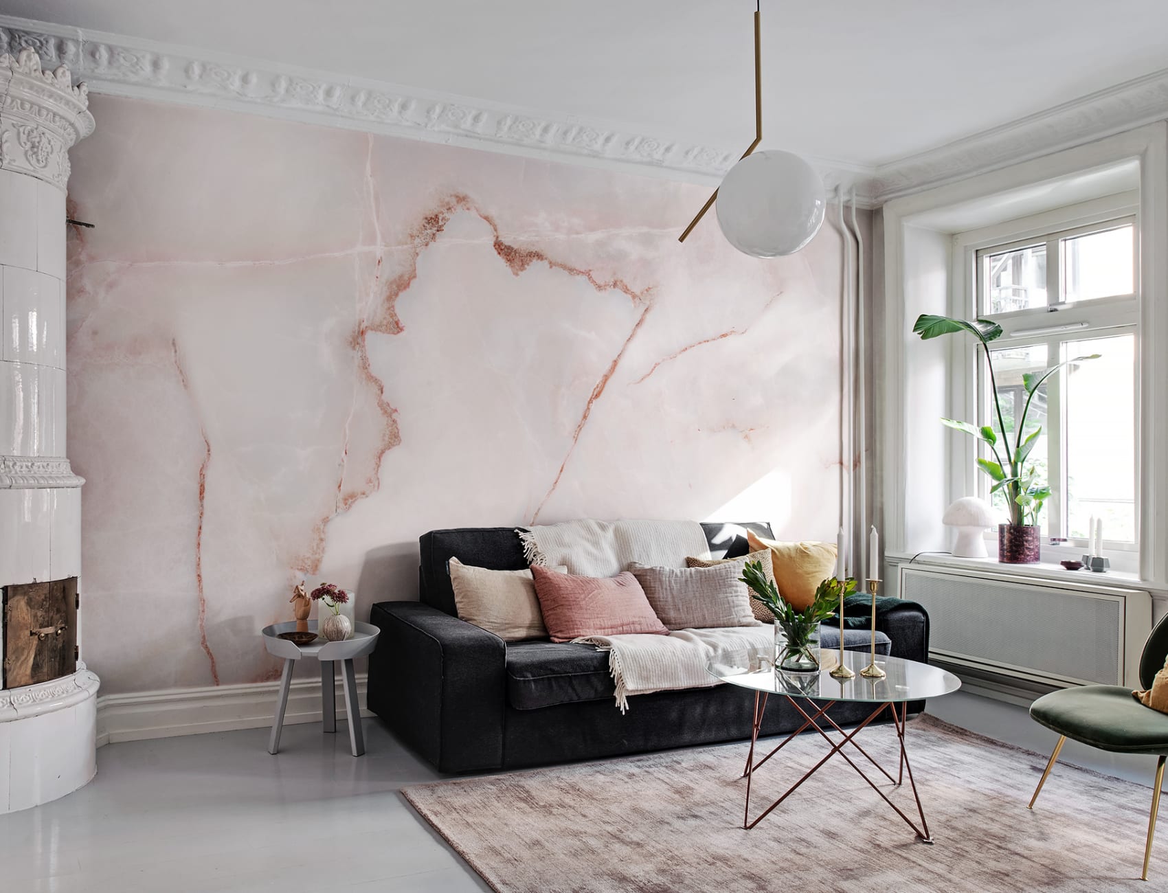 A pink stone pattern