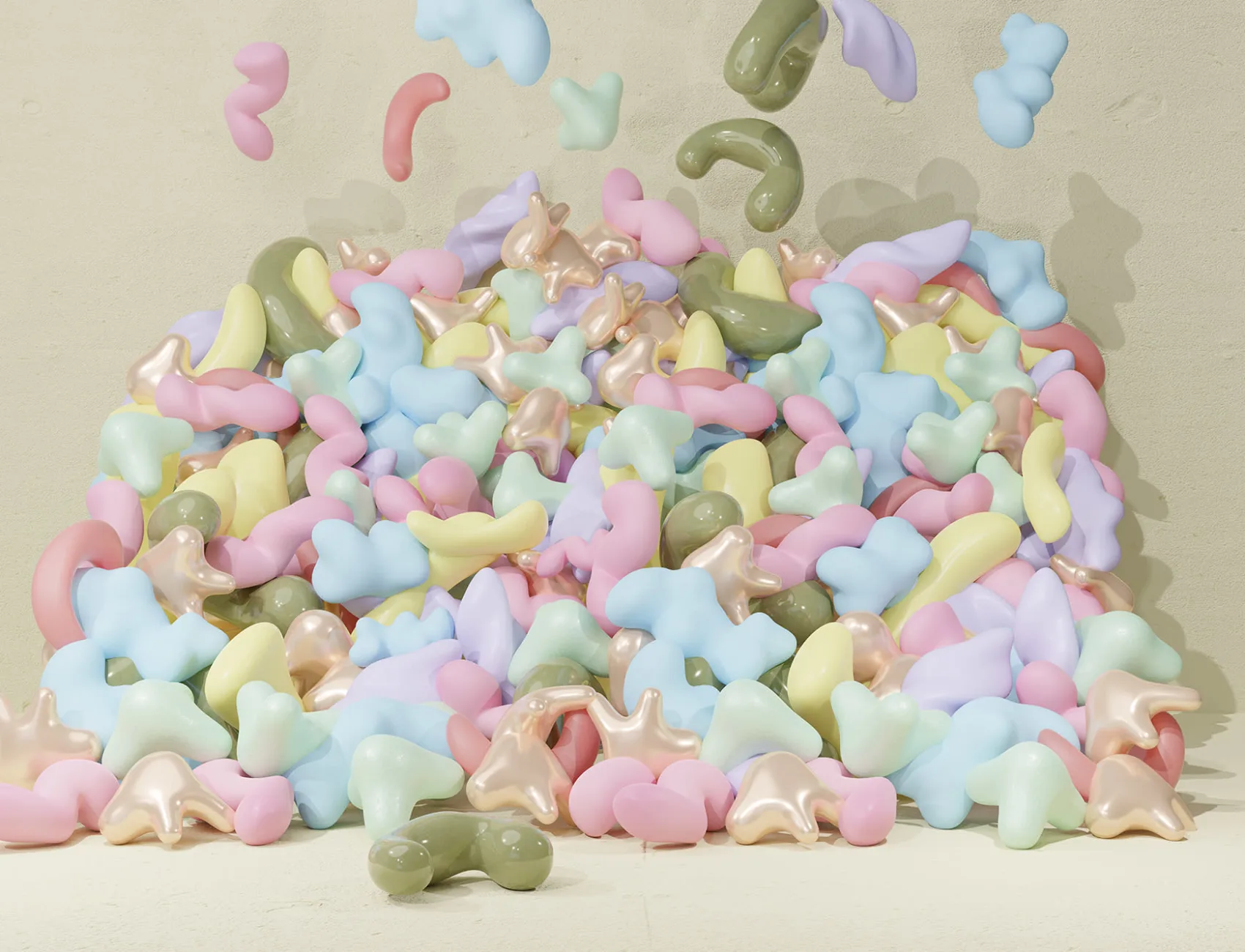 Cool 3D bubblegum behangontwerp
