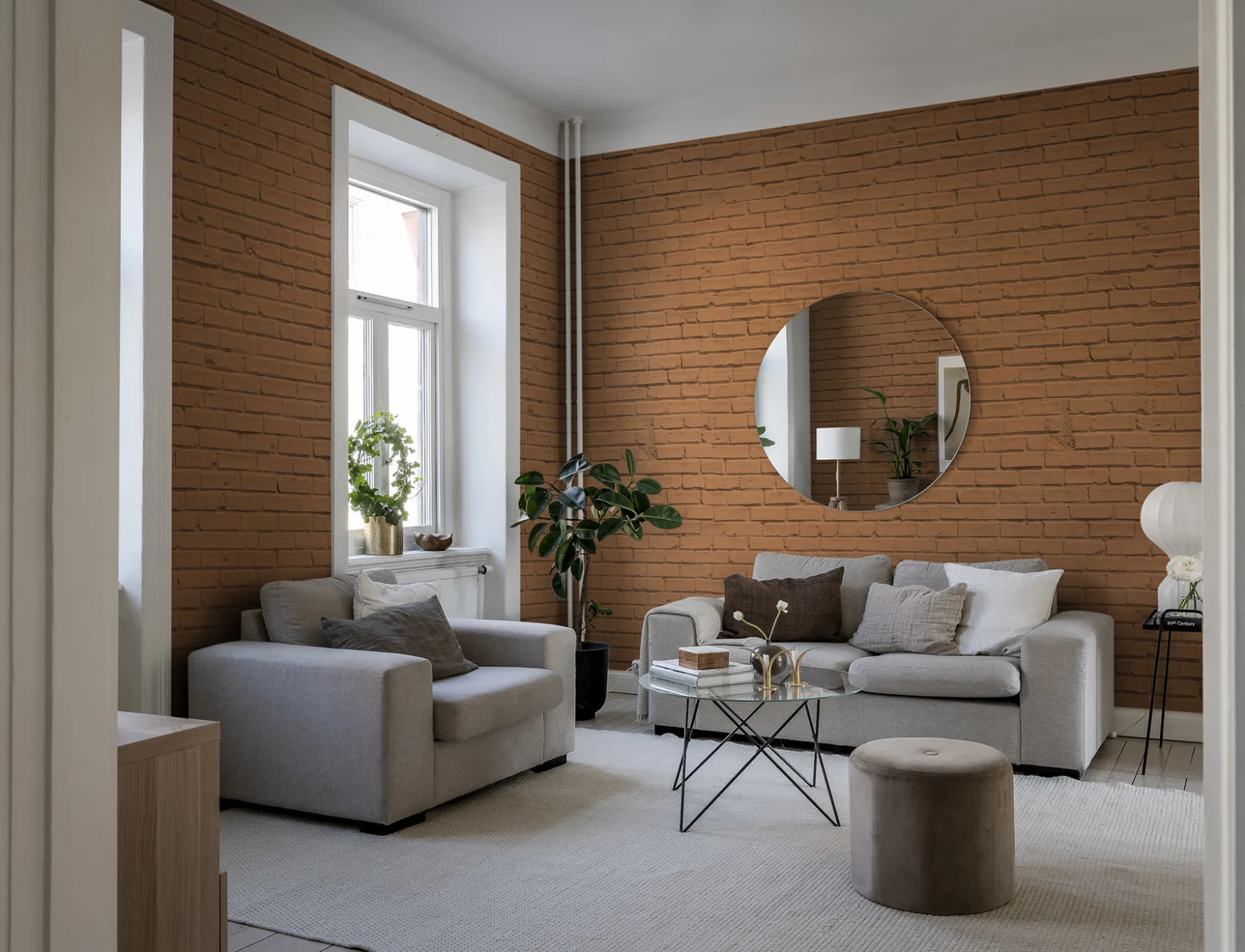 Brick Wall in Terracotta
