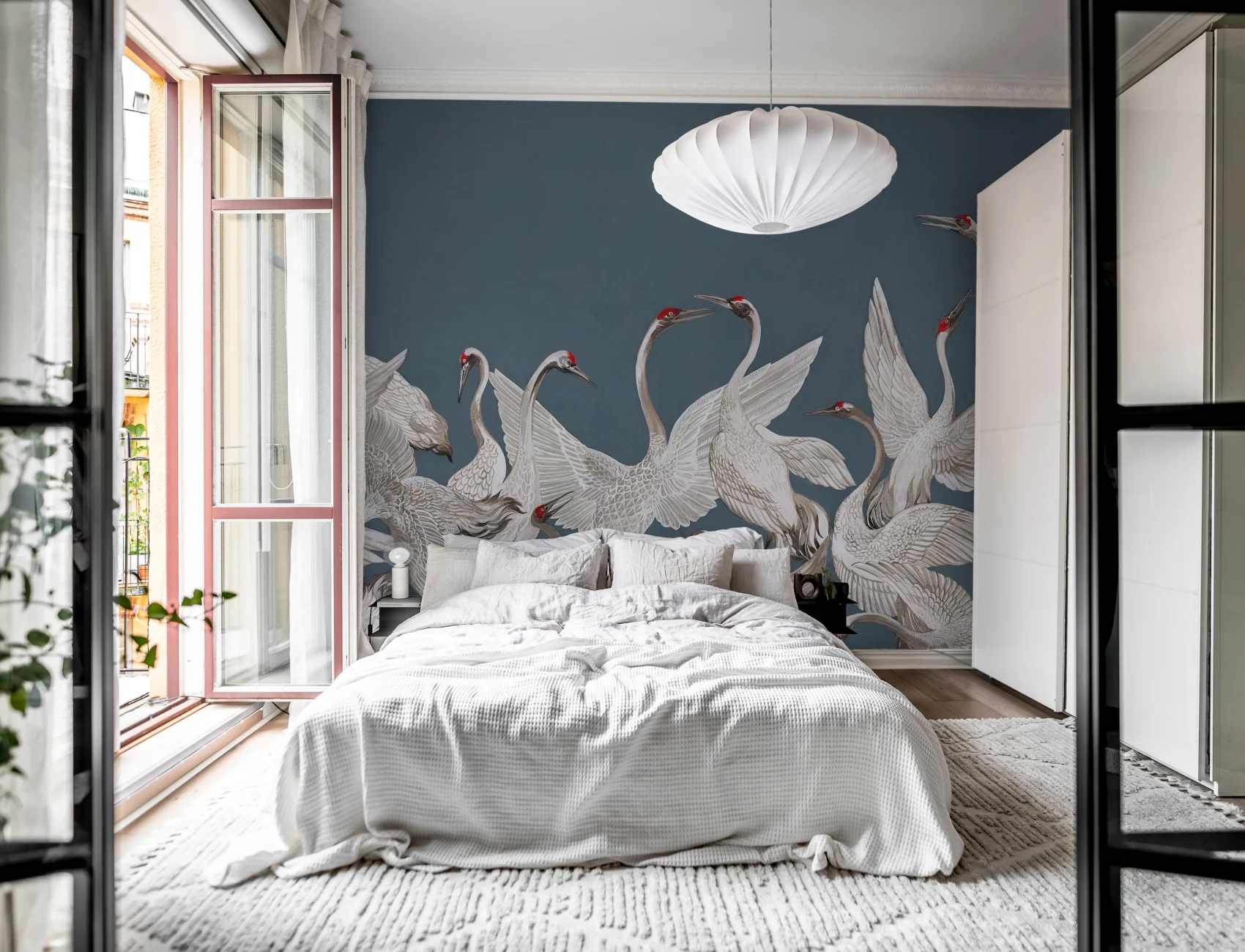 Cranes On a Blue Backdrop
