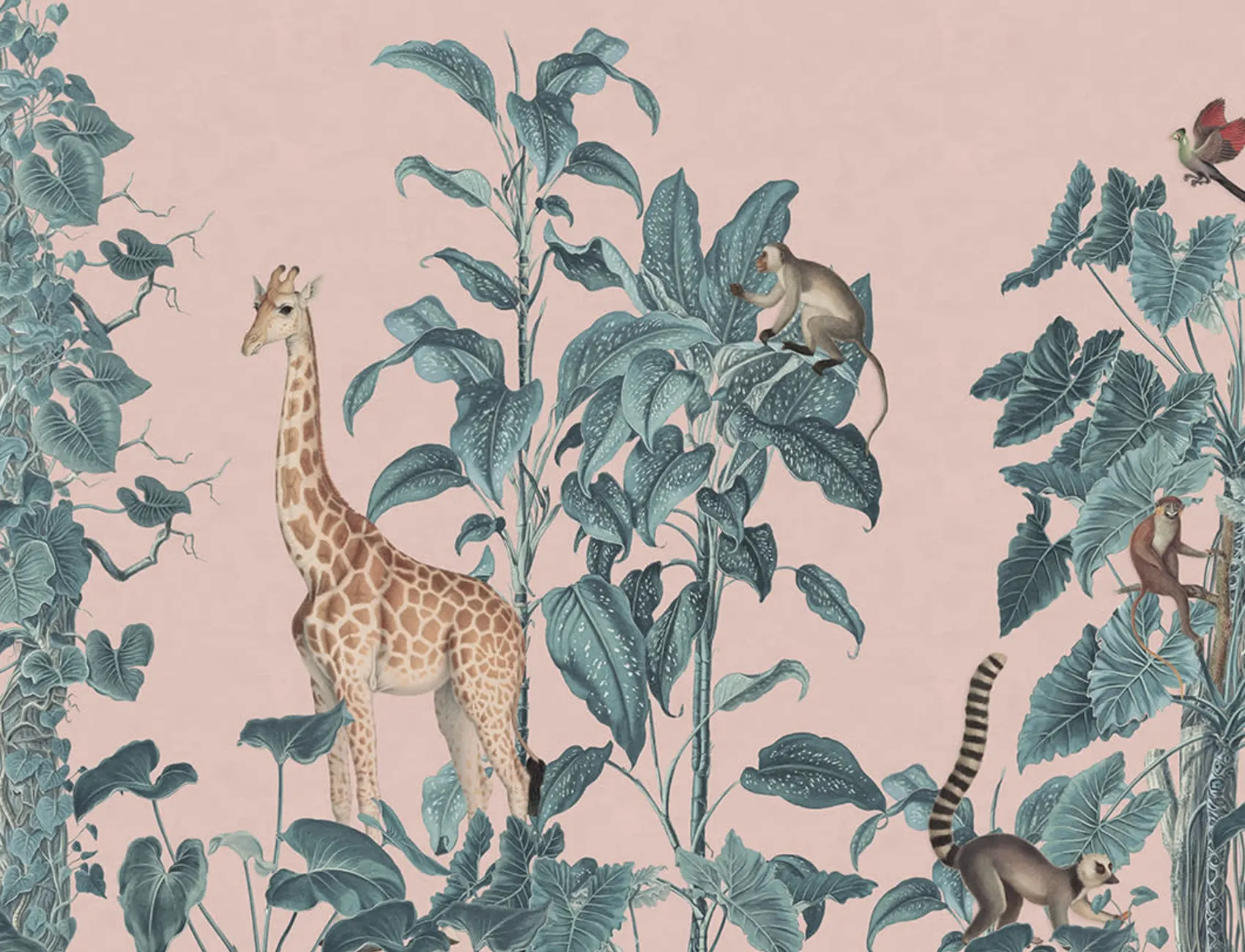 Paisaje de ensueño de la jungla rosa