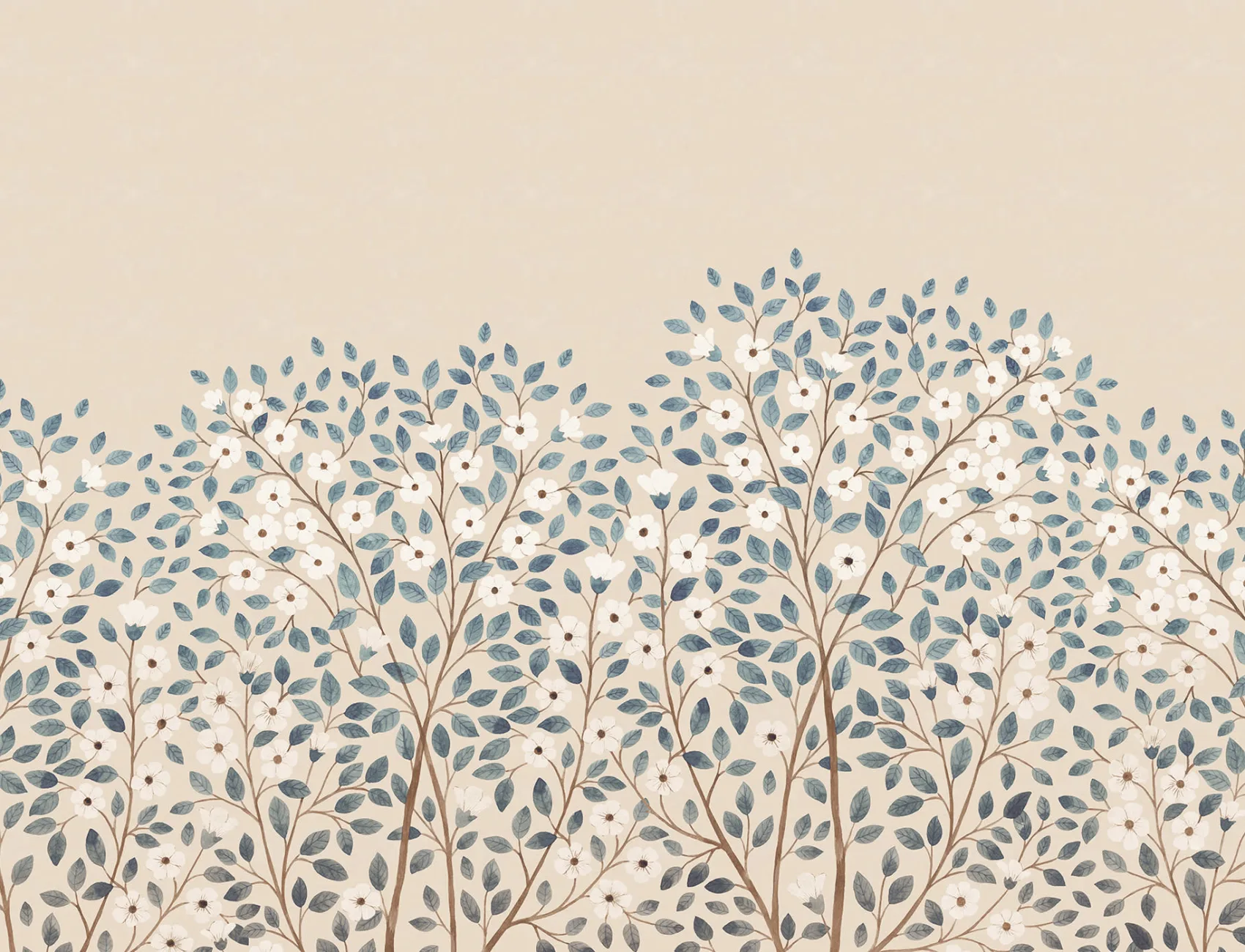 Fleurs bleues sereines