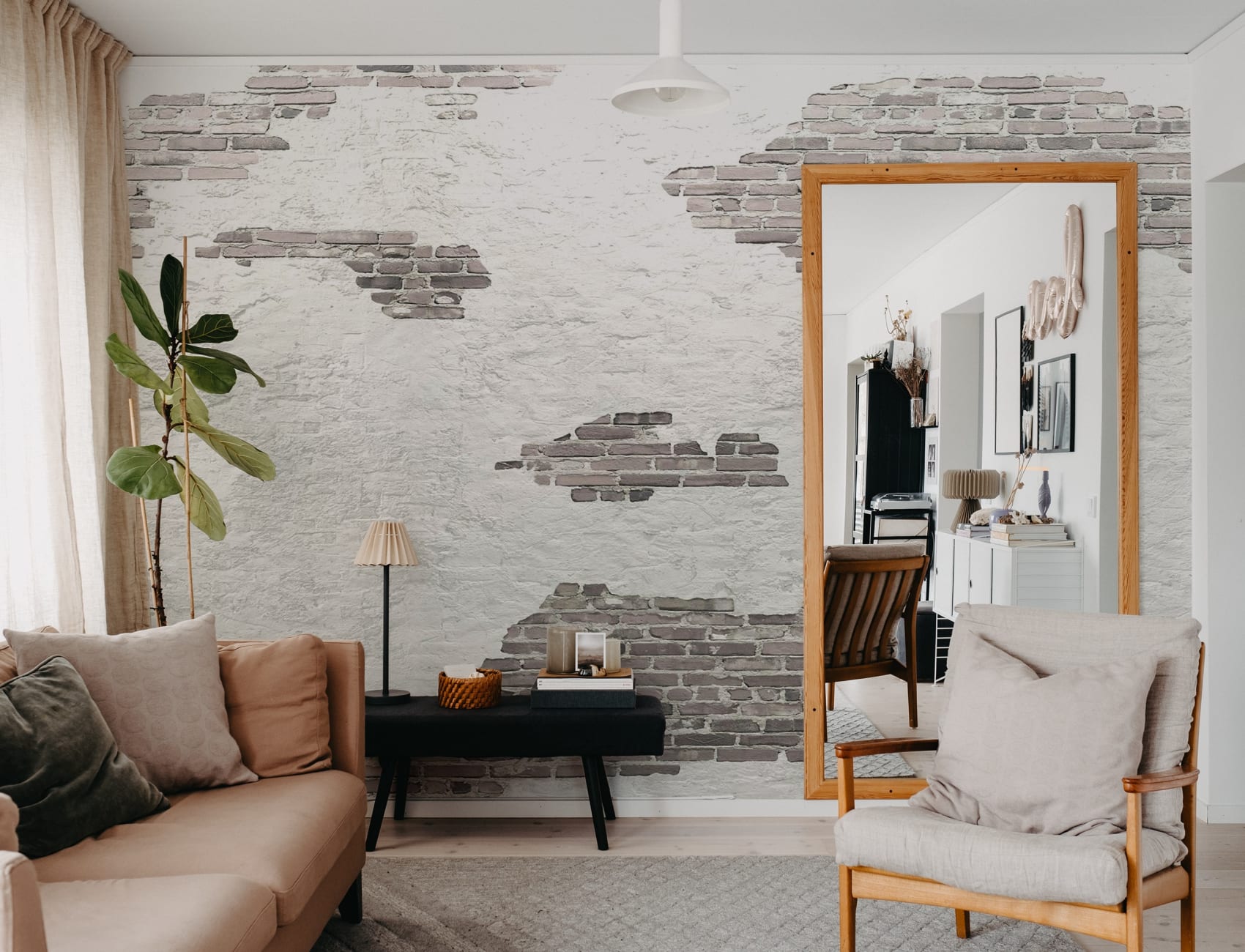 Mur en briques apparentes