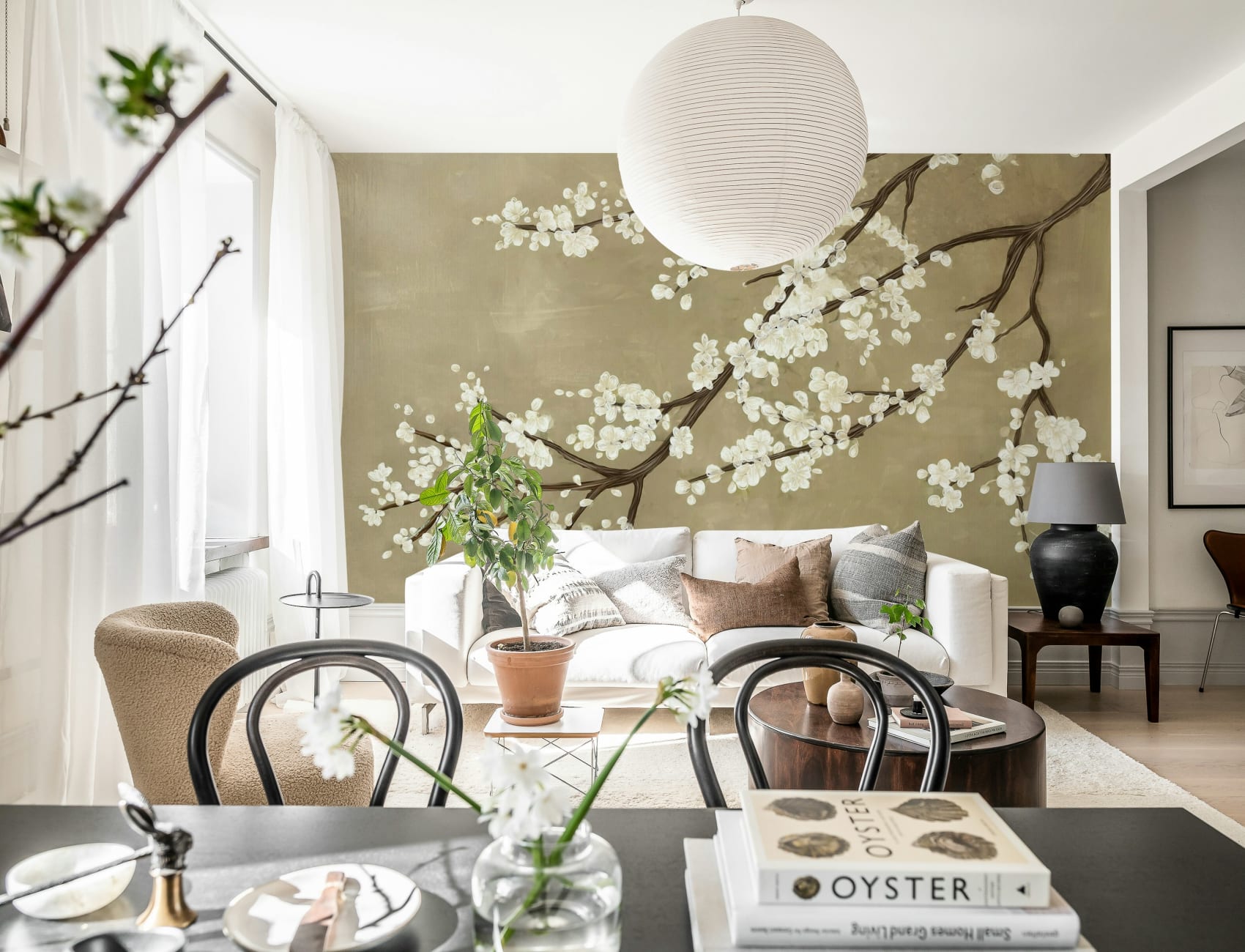 Beige Cherry Elegance