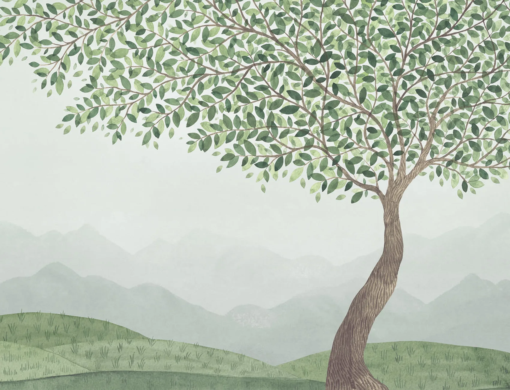 Serene Mountain Tree