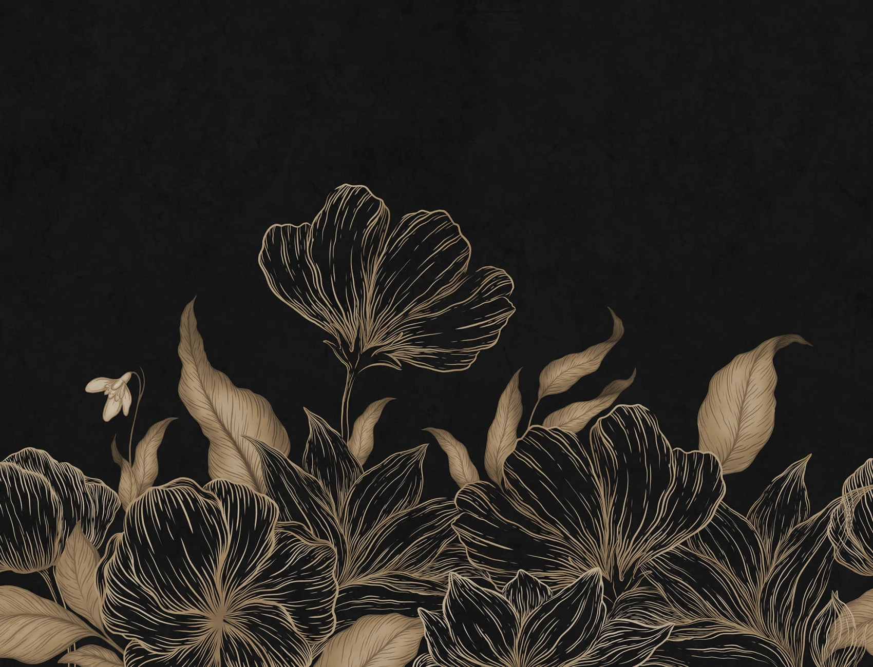 Noir blommig berlock