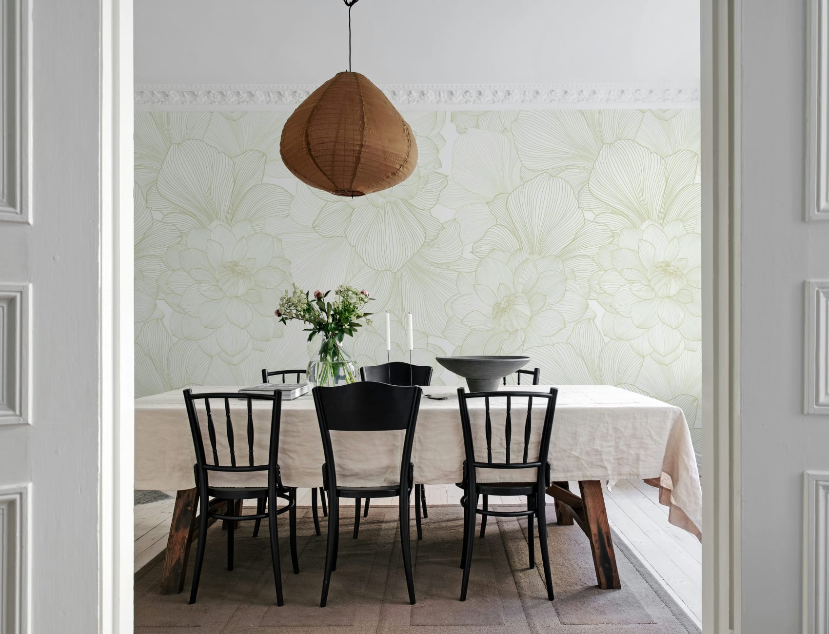 Eleganti fiori beige