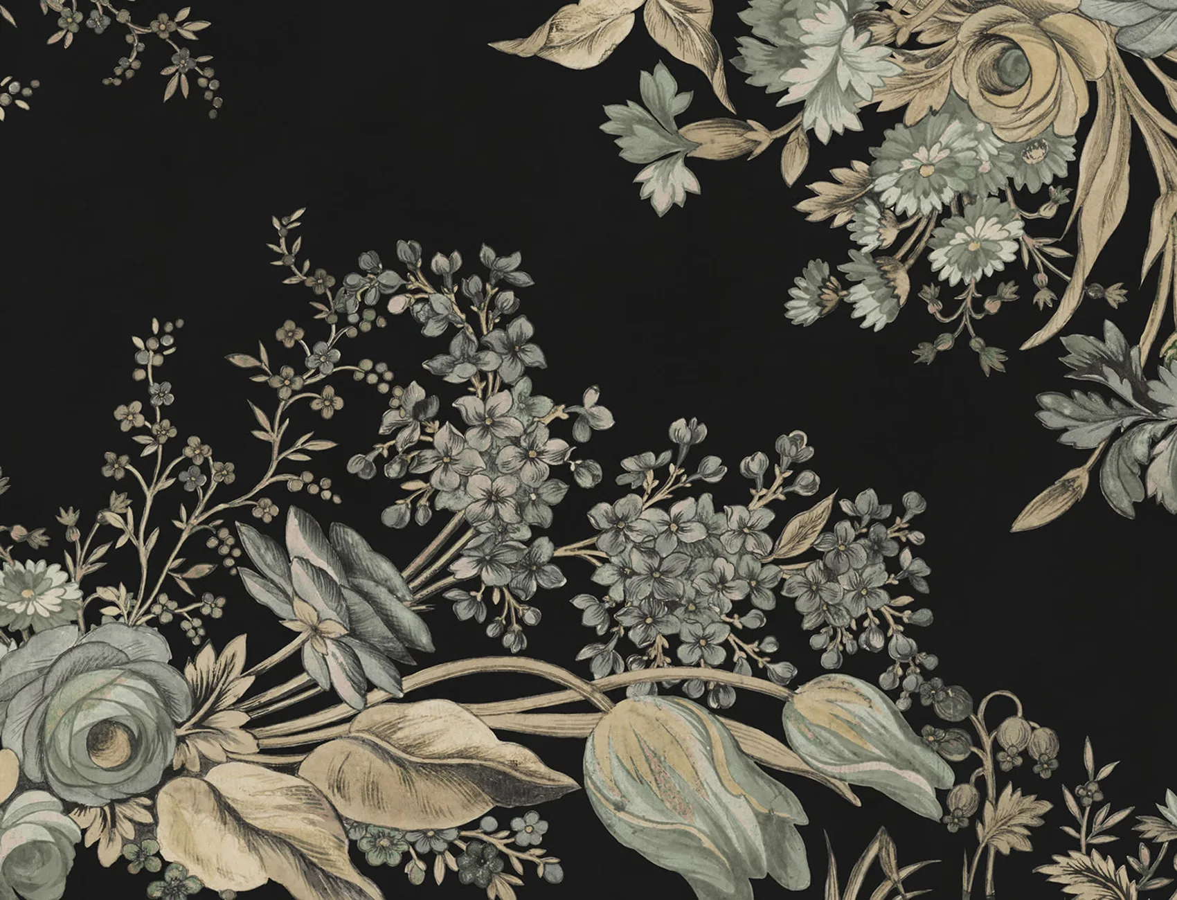 Dramatic Black Florals