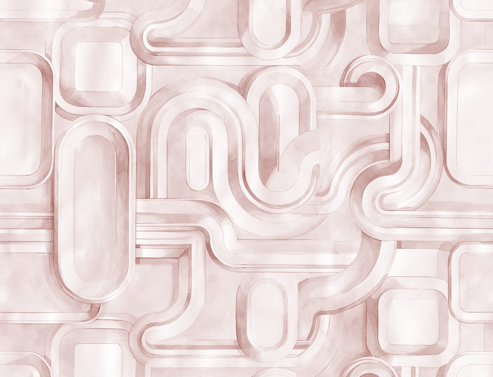 Verdwaal in Roze Abstracte Paden