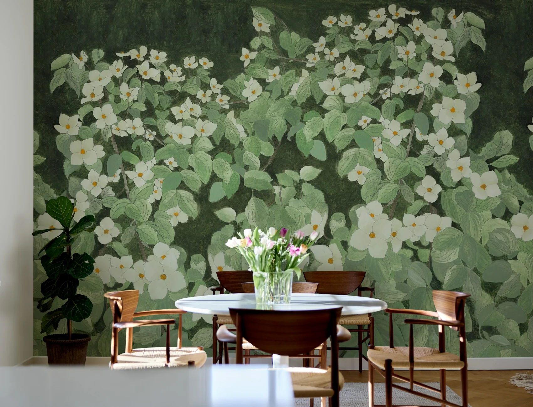 Nature's Canvas: White Parkflowers