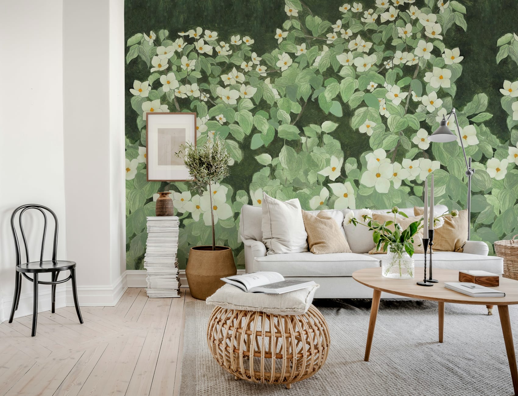 Nature's Canvas: White Parkflowers