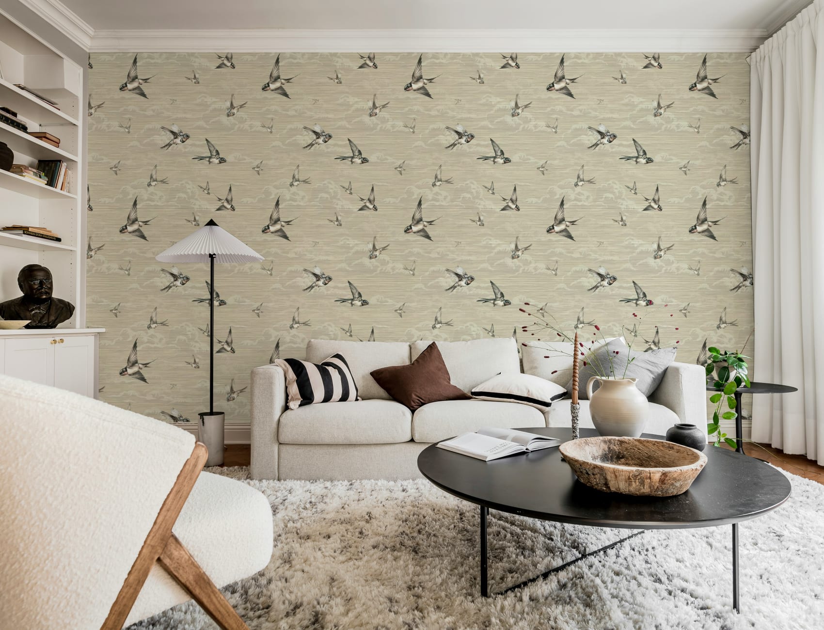 Serene Beige Swallows
