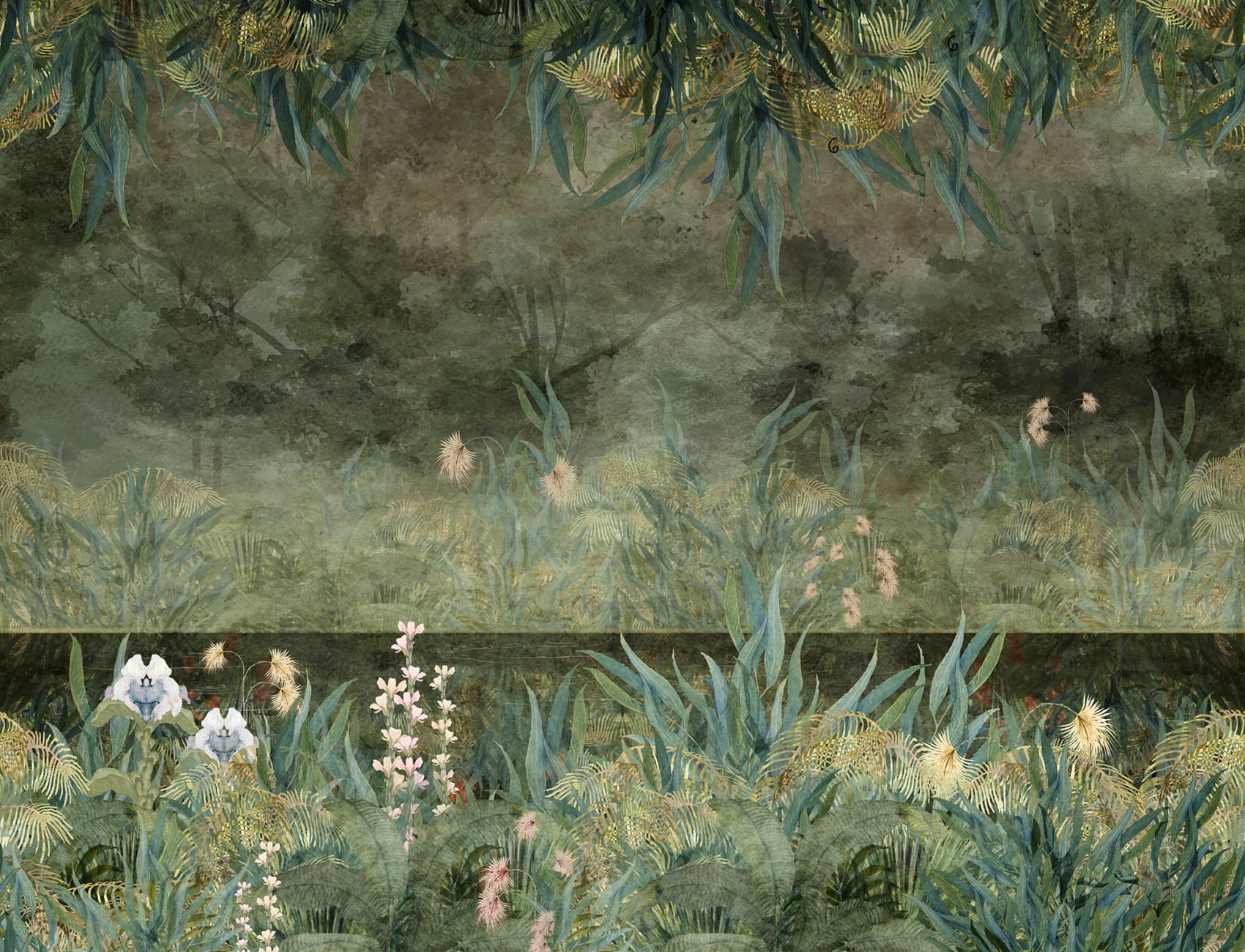 Paysage nocturne de la jungle
